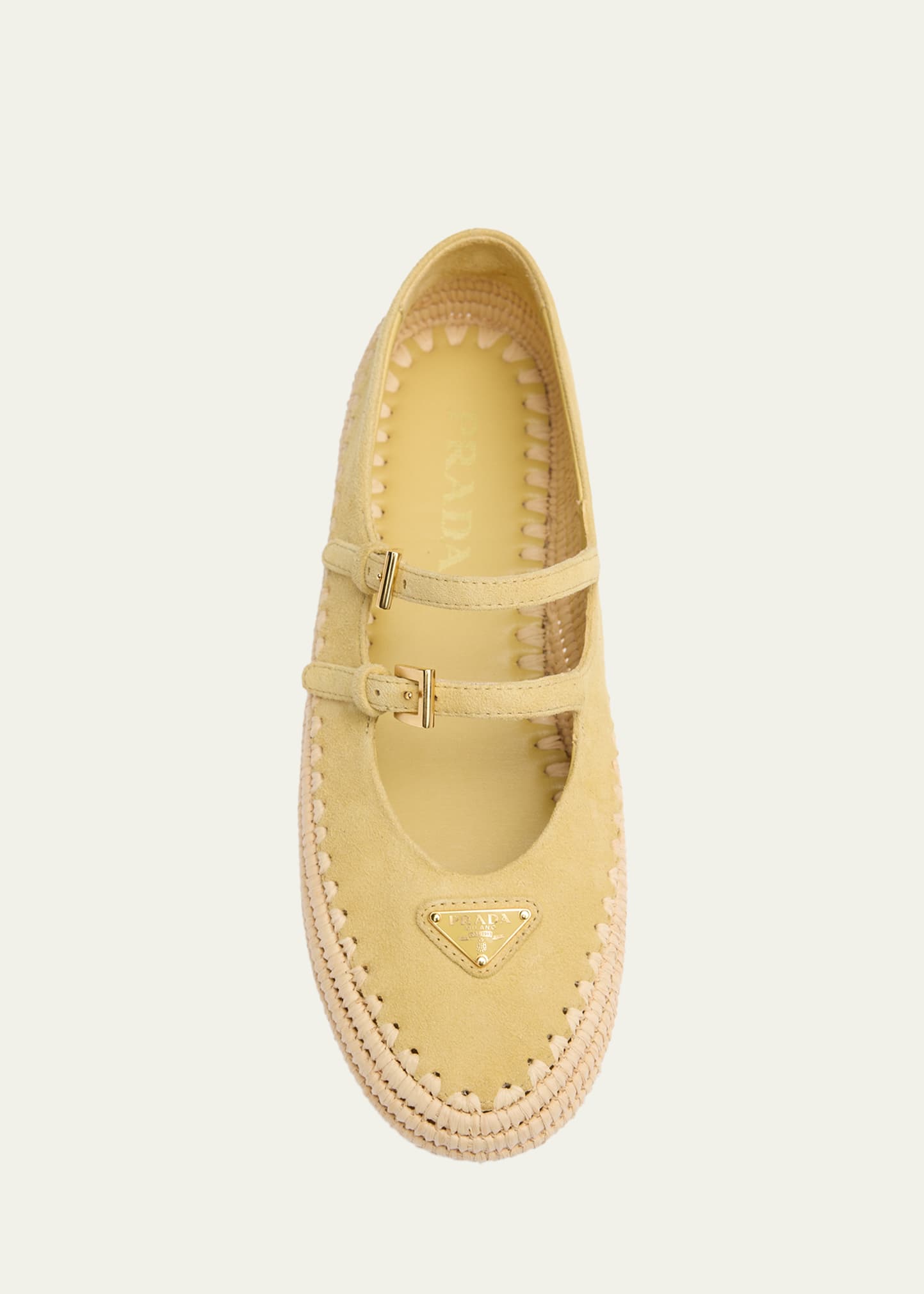 Prada Suede Double Mary Jane Strap Espadrilles - Bergdorf Goodman