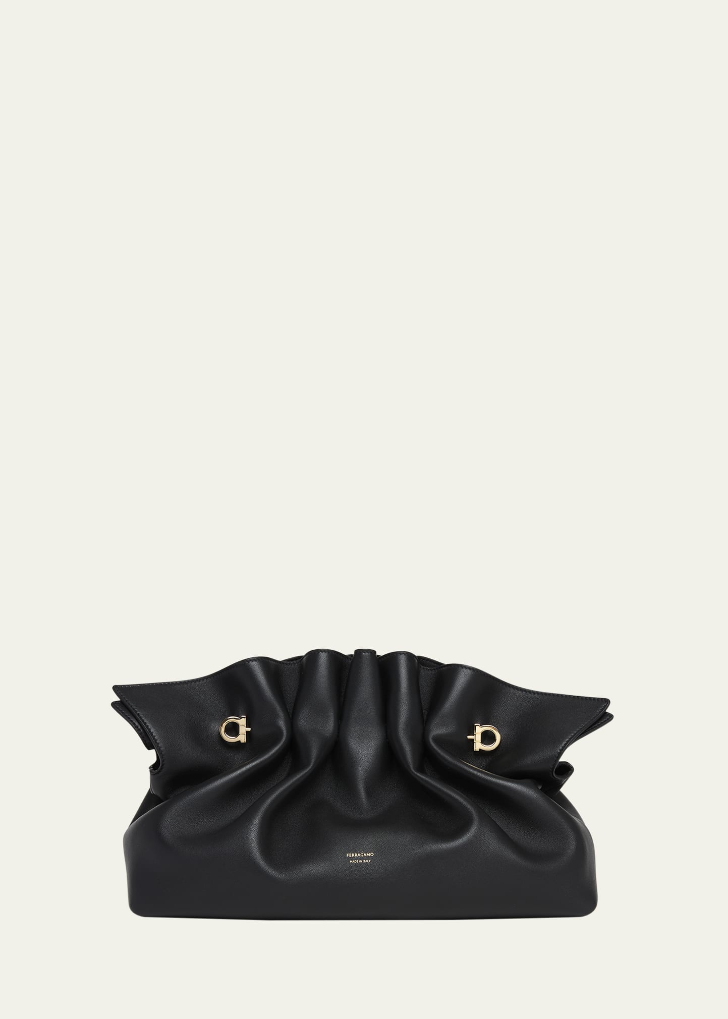 【送料&関税込】Ferragamo Gancini Piercing Black Bag Ferragamo Medium Gancio Piercing Shoulder Bag - Bergdorf Goodman