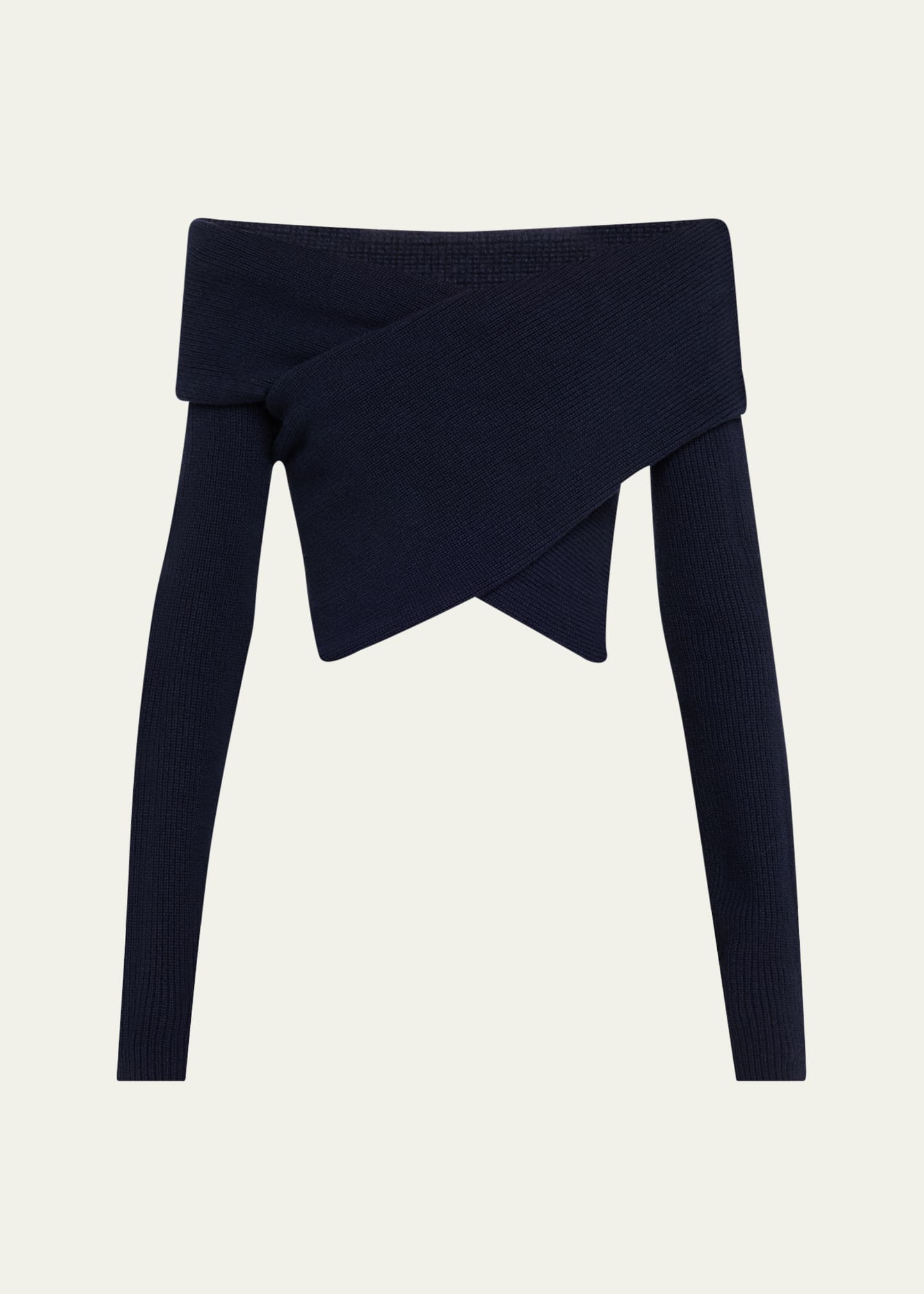 Mimi Off-Shoulder Wrap Wool Cashmere Sweater