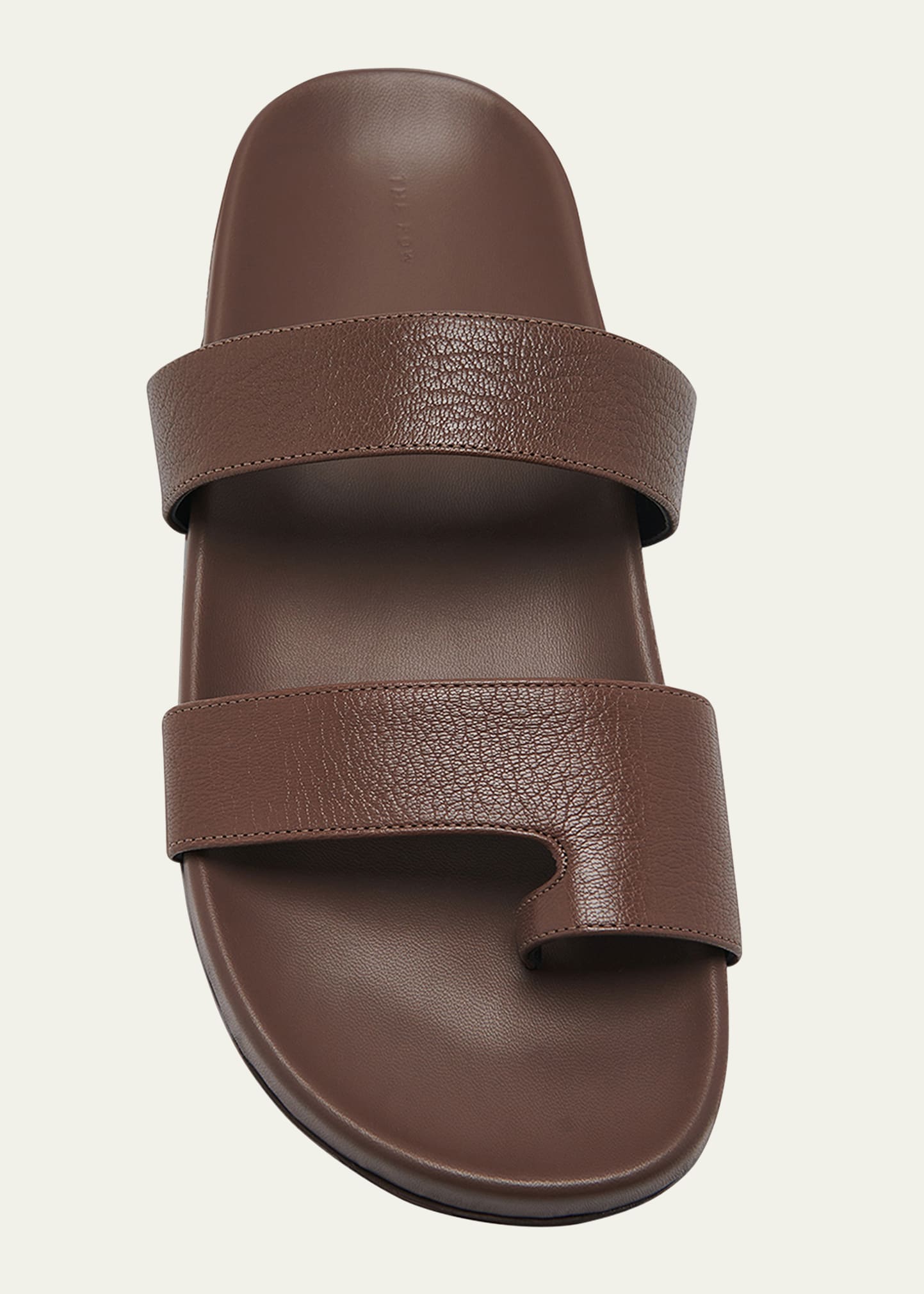 THE ROW Hugh Leather Toe-Ring Slide Sandals - Bergdorf Goodman