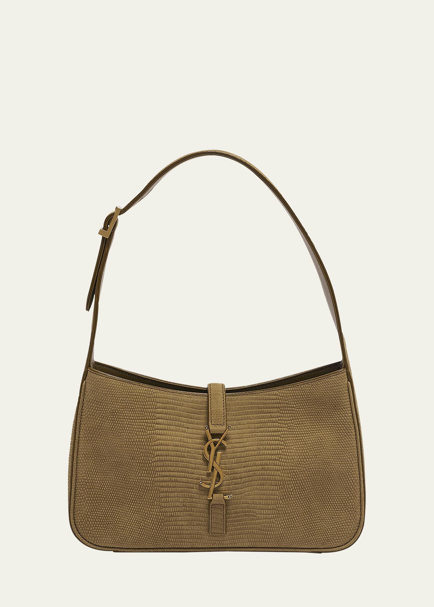 Saint Laurent Le 5 A 7 Shoulder Bag in Lizard-Effect Leather