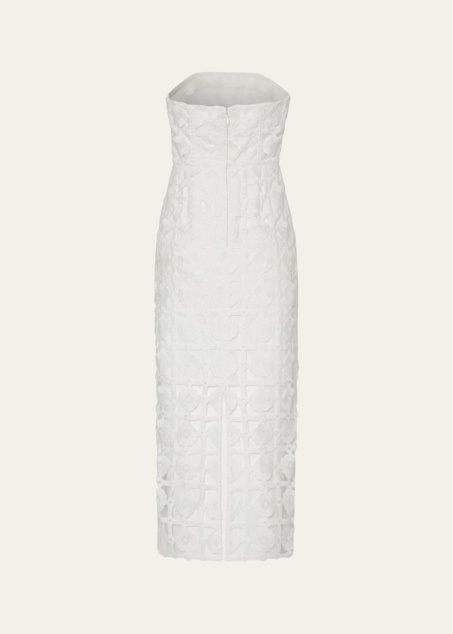 Milly Kait Strapless Tile Lace Midi Dress - Bergdorf Goodman