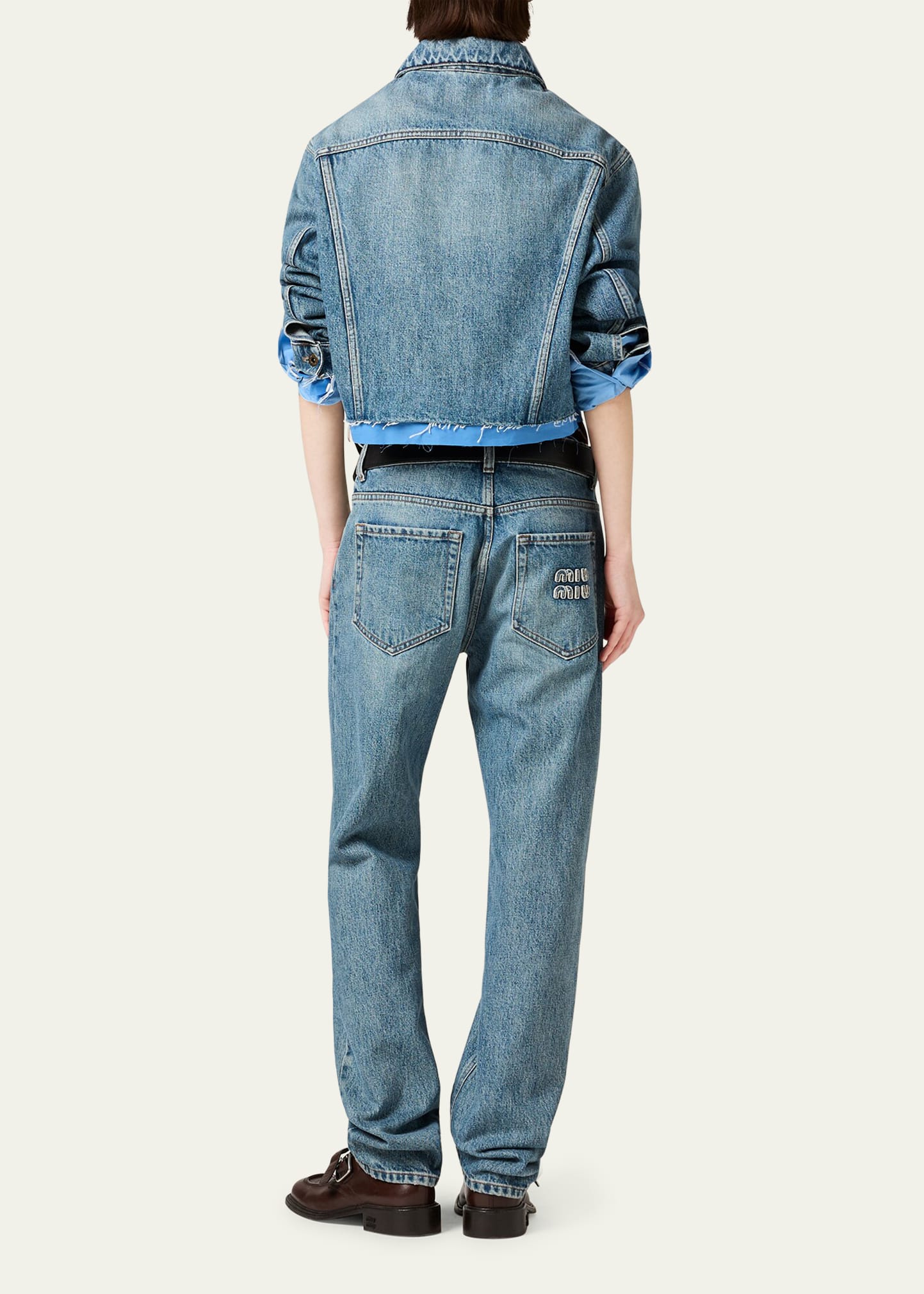 パンツ MIU MIU Women Straight Pants GWP394S23217GG F0076 BLUE bg_4942386_100380_b