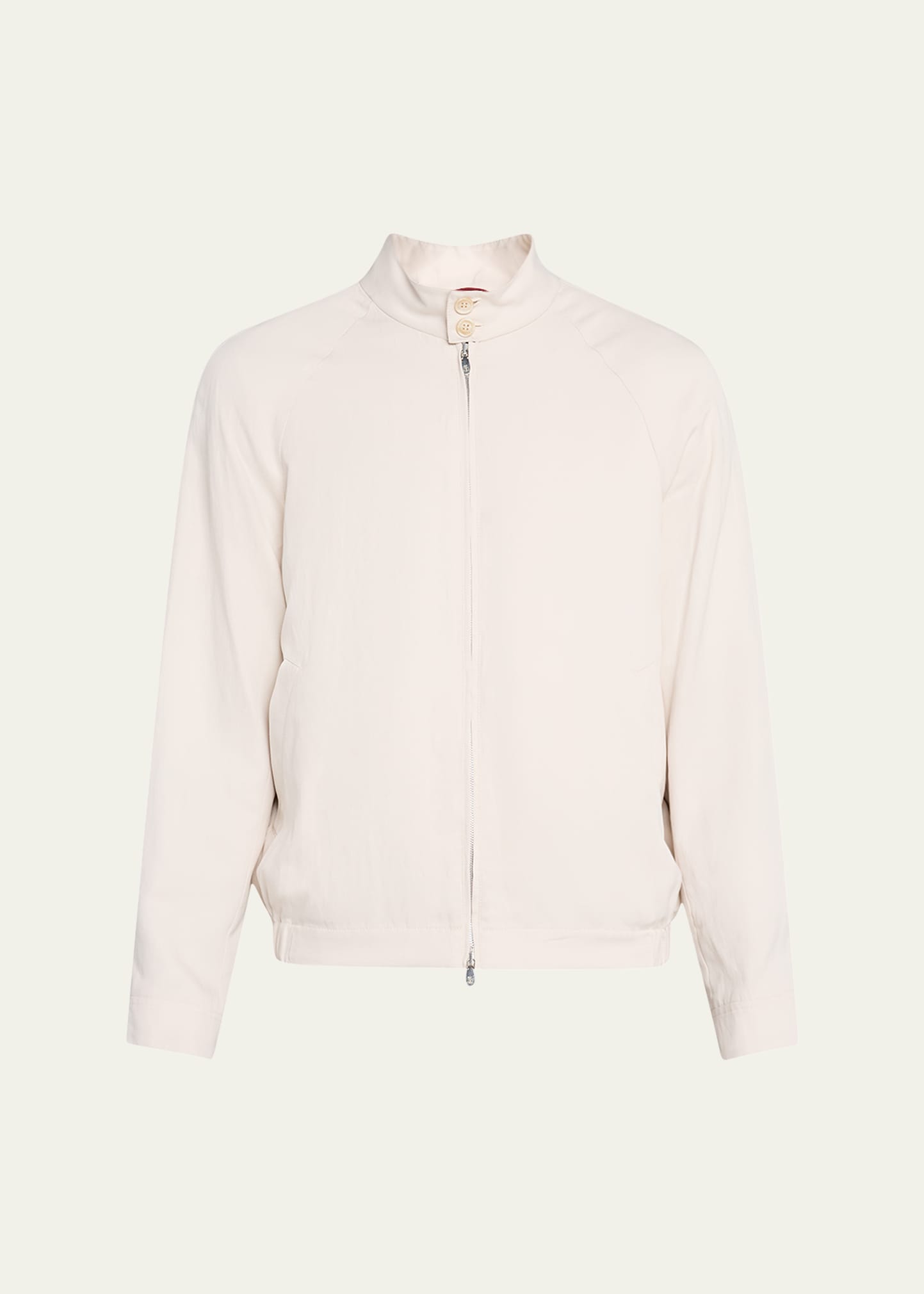 Brunello Cucinelli Men's Linen and Silk Full-Zip Bomber