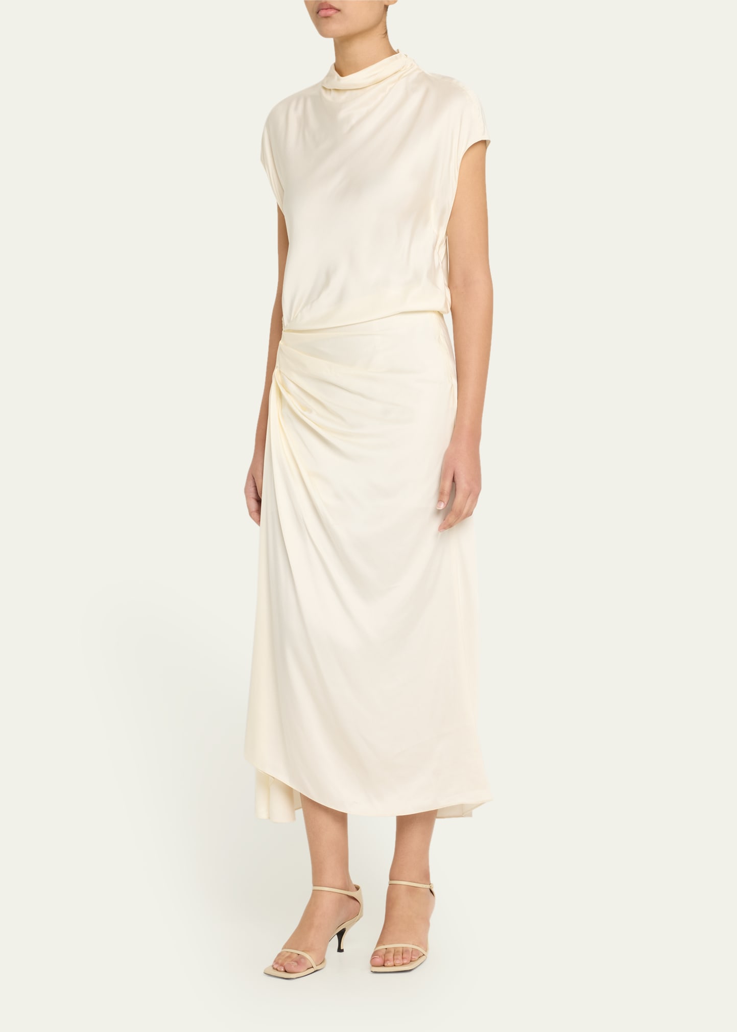 knee length dresses for ladies A.L.C. | Penny Satin Midi Dress main image 1