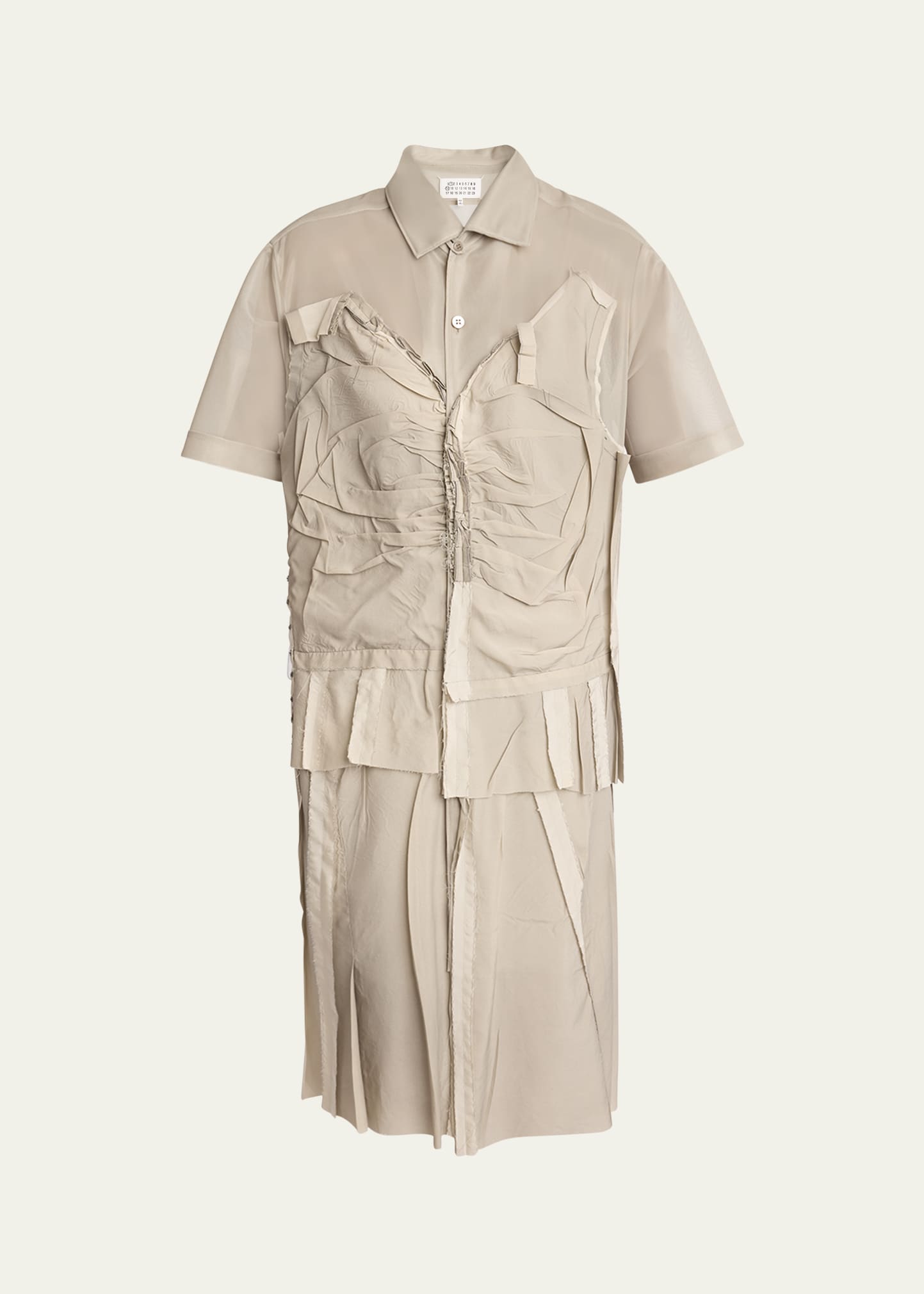 【Maison Margiela】 Polo Midi Dress Maison Margiela Mixed-Media Silk Midi Polo Dress - Bergdorf