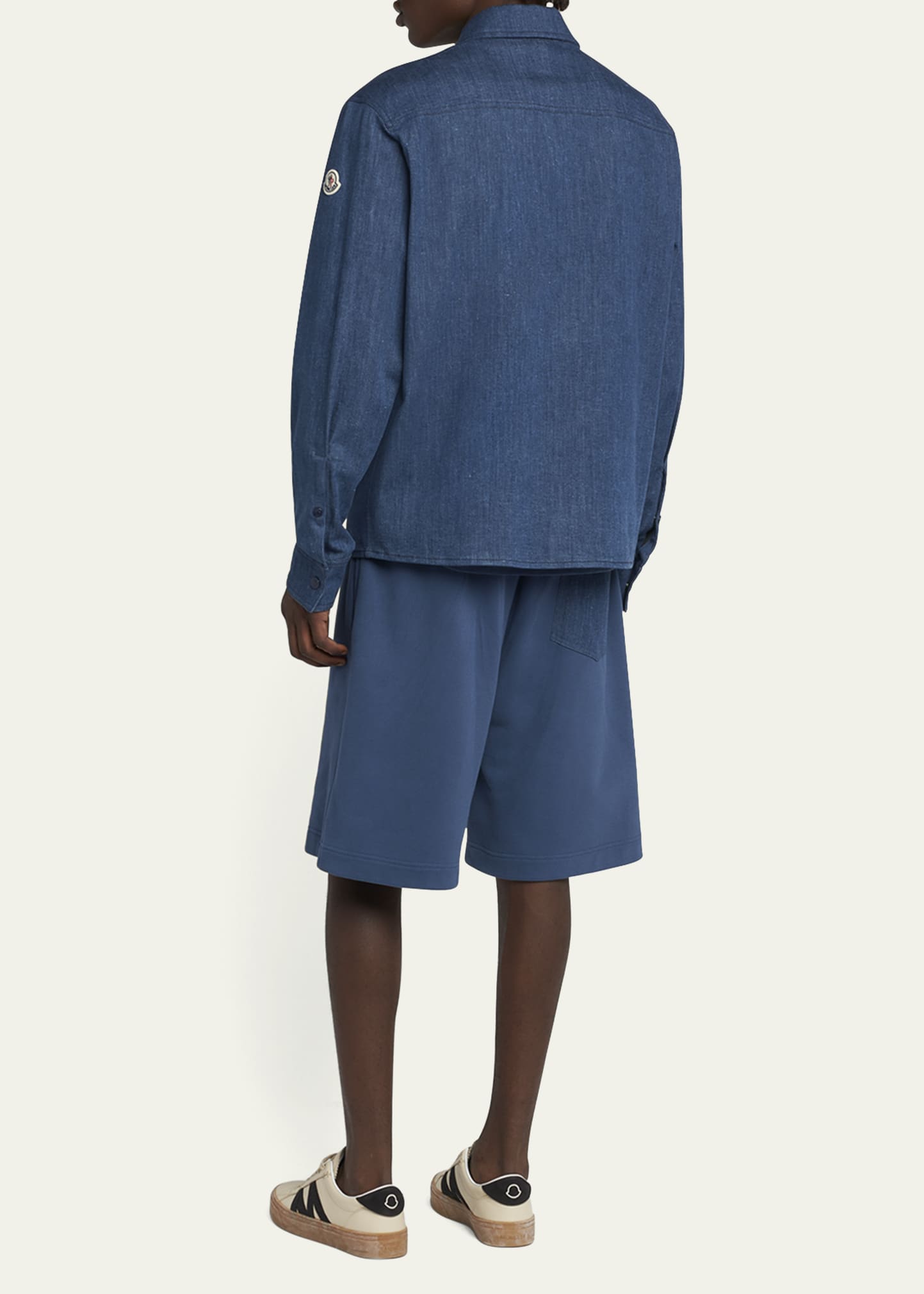 MONCLER｜ (8C00063 89AJS 999) Moncler Men's Zip-Front Denim Overshirt - Bergdorf Goodman