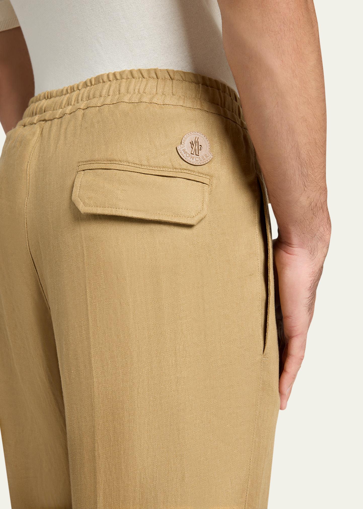 Moncler Men's Twill Linen Trousers - Bergdorf Goodman