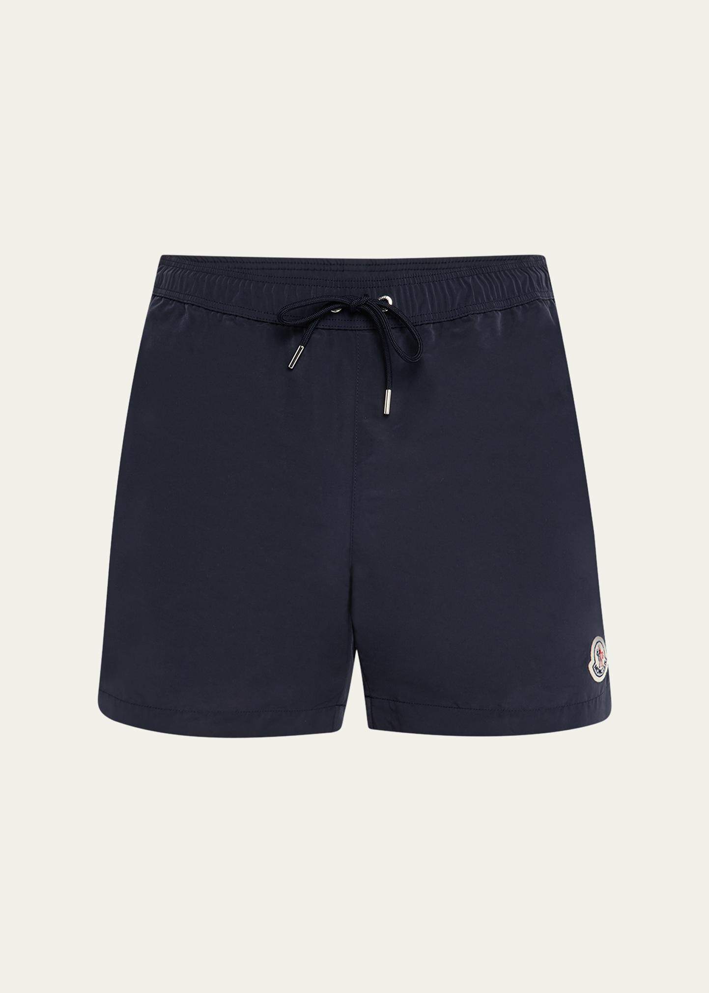 Moncler Men's Slim Logo Swim Shorts - Bergdorf Goodman