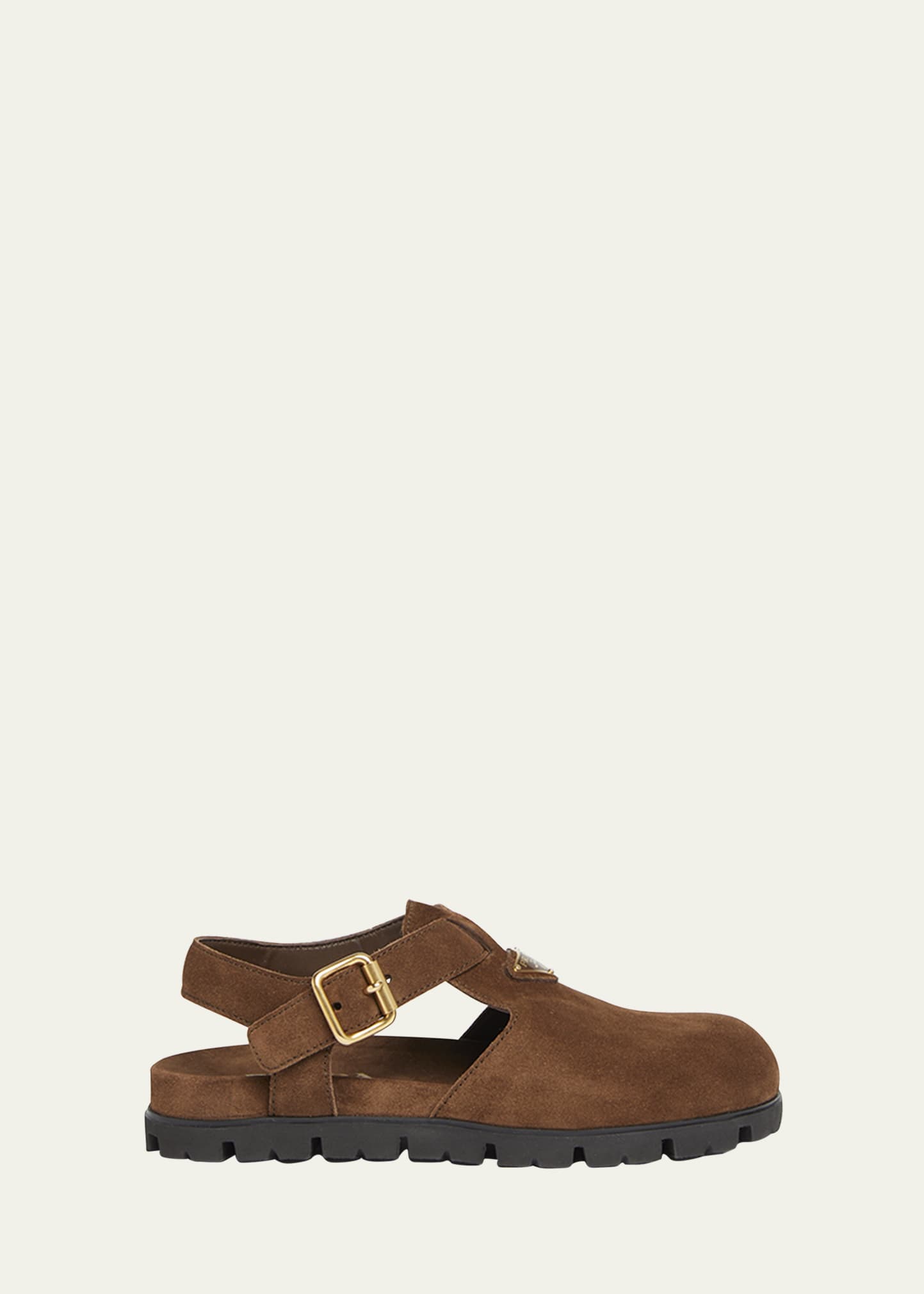 人気アイテム Prada Fussbett Suede Buckle Clogs - Bergdorf Goodman 靴