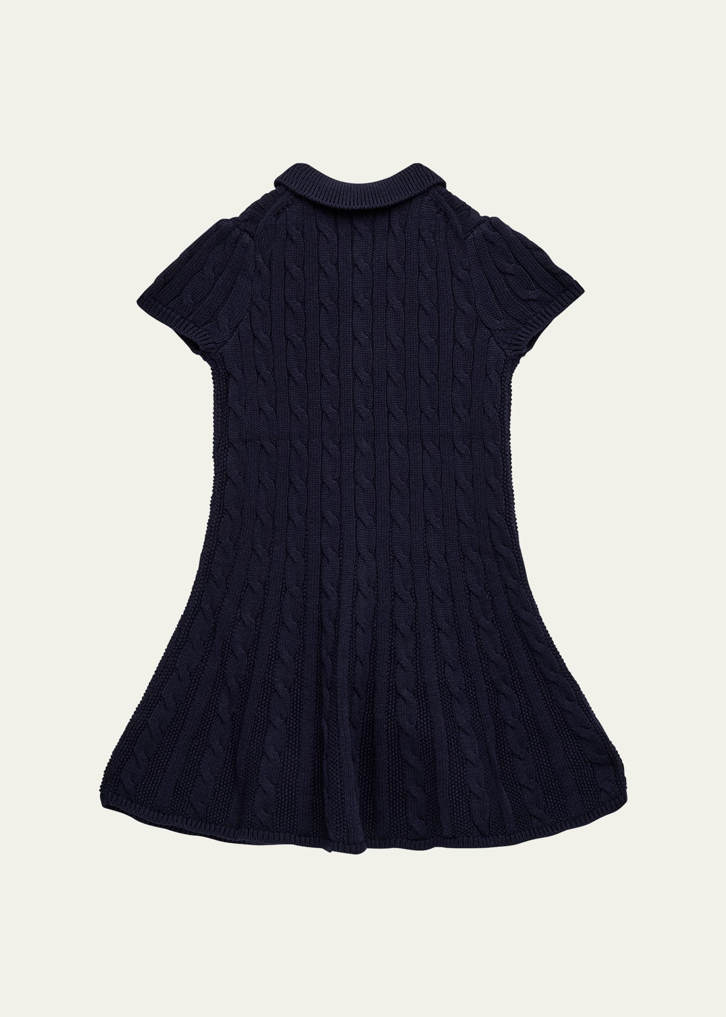 Polo Ralph Lauren Toddler and Little Girls Cable-Knit Cotton Polo Sweater Dress - Navy - Size 4