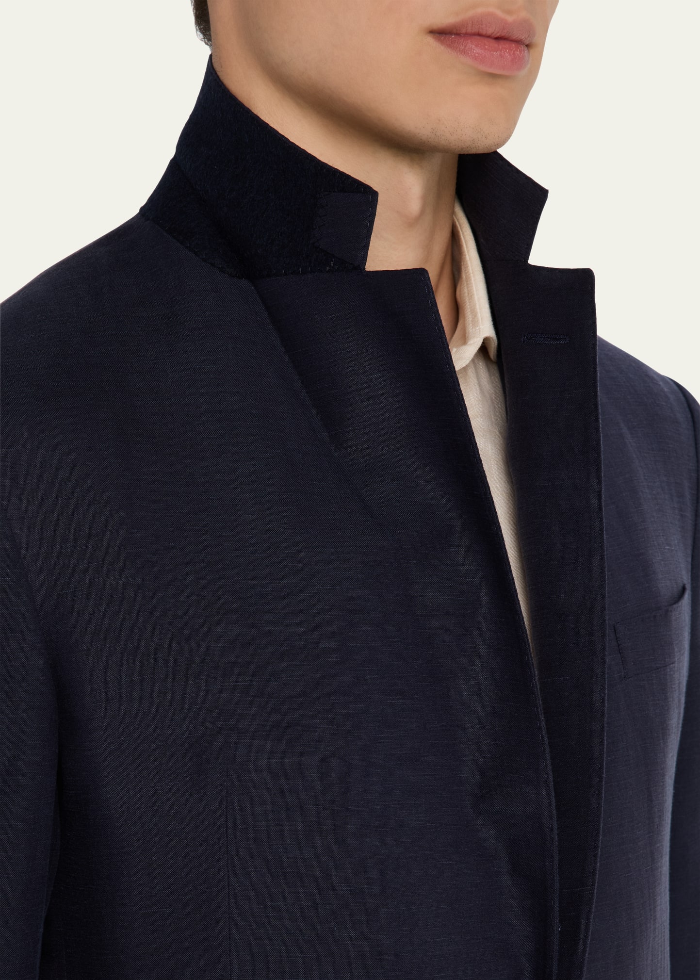 Ralph Lauren Purple Label Kent Hand-Tailored Silk-Linen Jacket