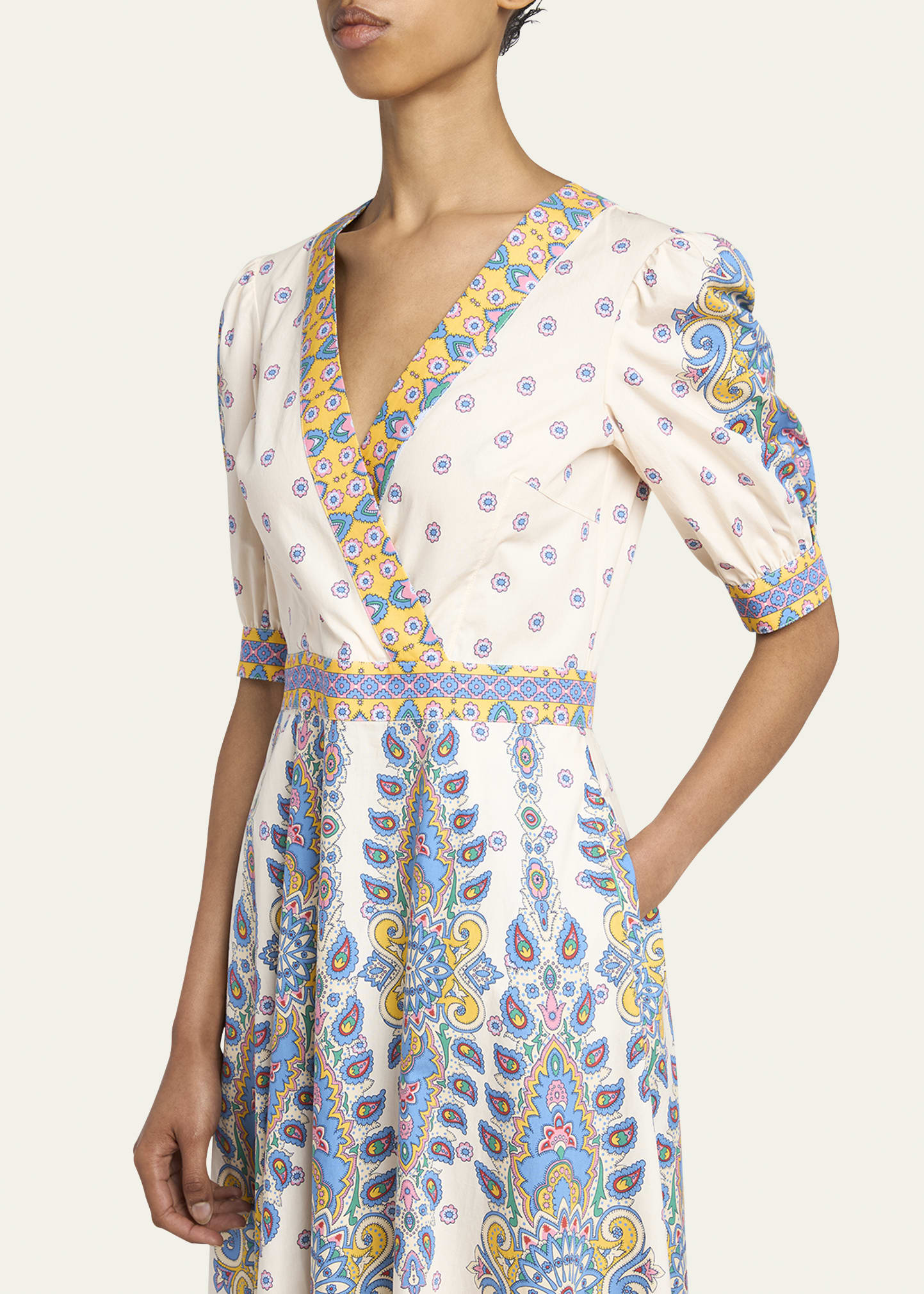 オールインワン・サロペット Etro Fitted Midi Dress With Intricate Paisley Hem Etro Paisley Print Asymmetric Midi Dress | Neiman Marcus