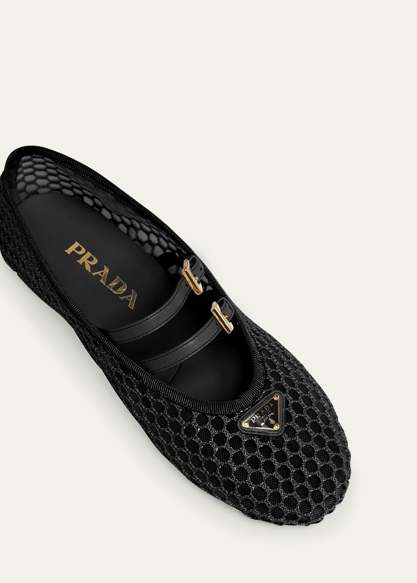 Prada Mesh Double Buckle Ballet Flats - Bergdorf Goodman