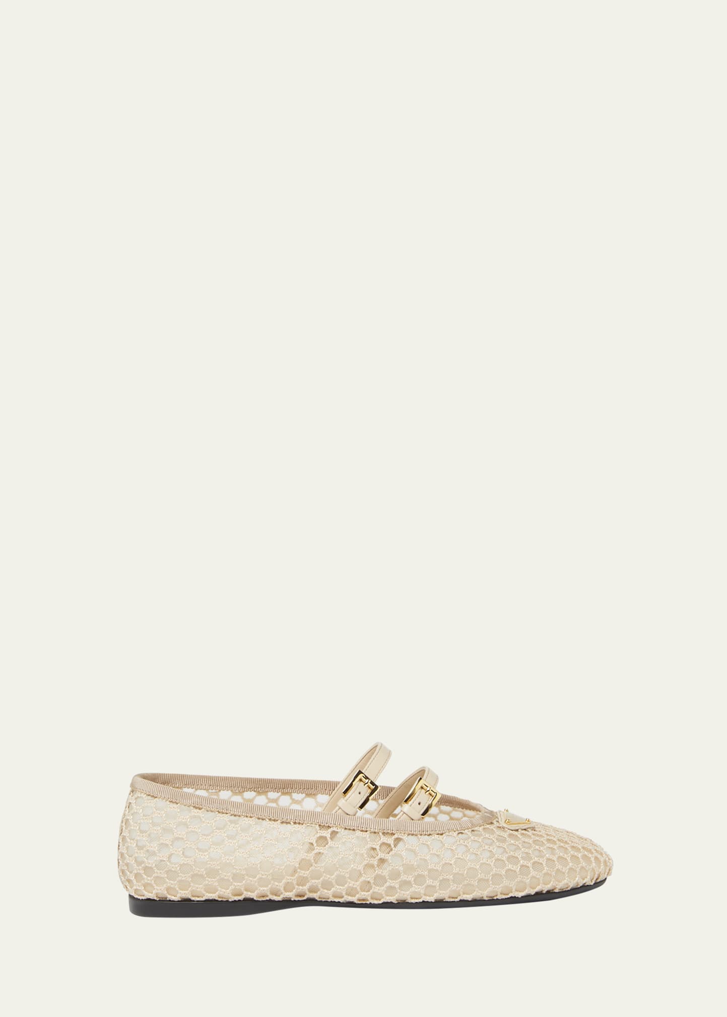 Prada Mesh Double Buckle Ballet Flats - Bergdorf Goodman