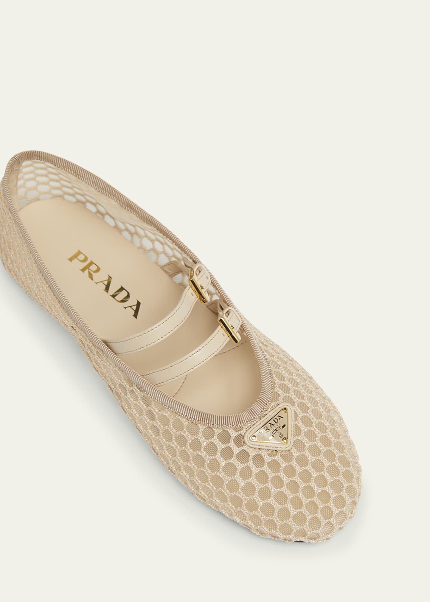 Prada Mesh Double Buckle Ballet Flats - Bergdorf Goodman