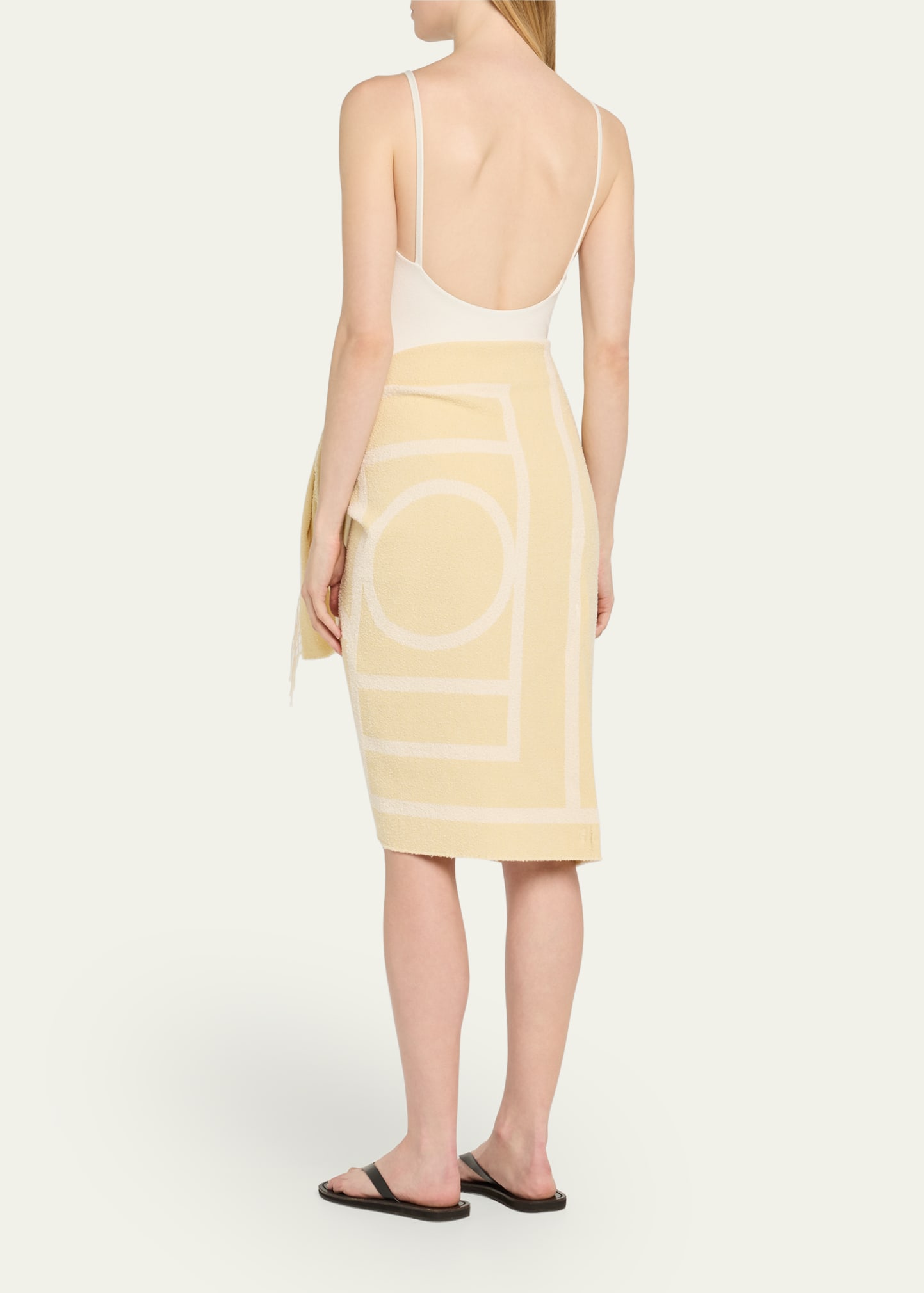 TOTEME｜ (Monogram jacquard Sarong (252-WSC0102-FB0404 2 Toteme Monogram Jacquard Sarong Coverup - Bergdorf Goodman