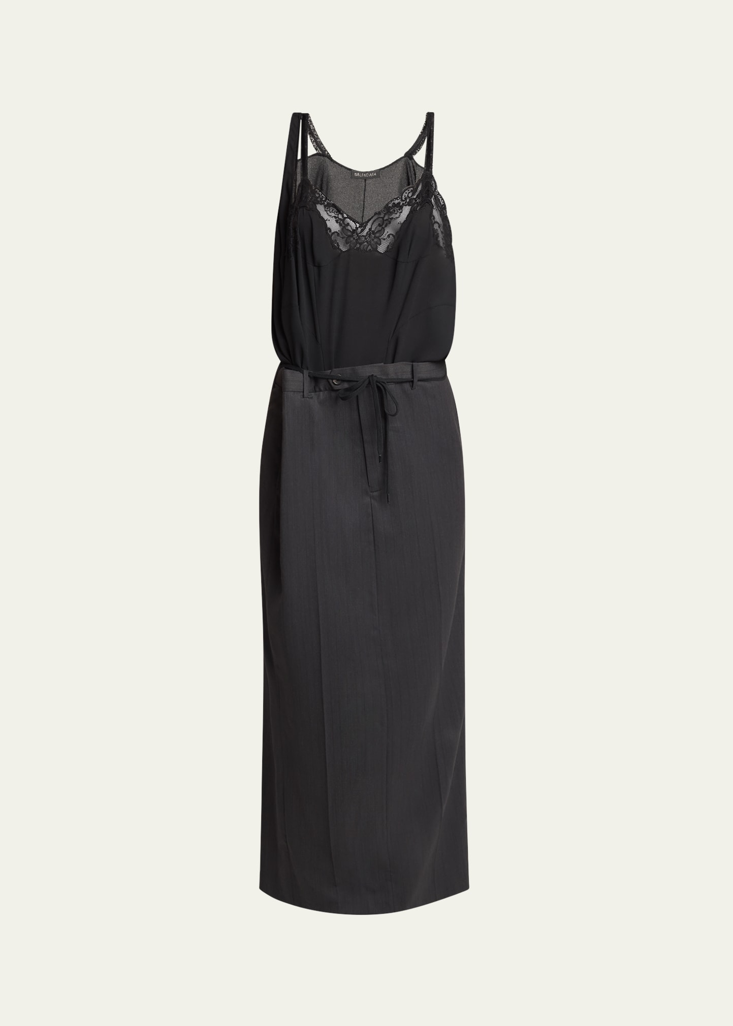 balenciaga black silk dress Long Black Prom Dress with Embellished Side Slit– PromGirl main image 0
