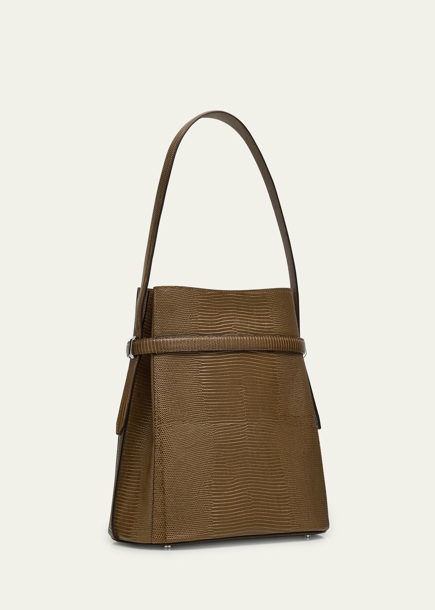 Toteme Belted Lizard-Embossed Leather Bucket Bag - Bergdorf Goodman