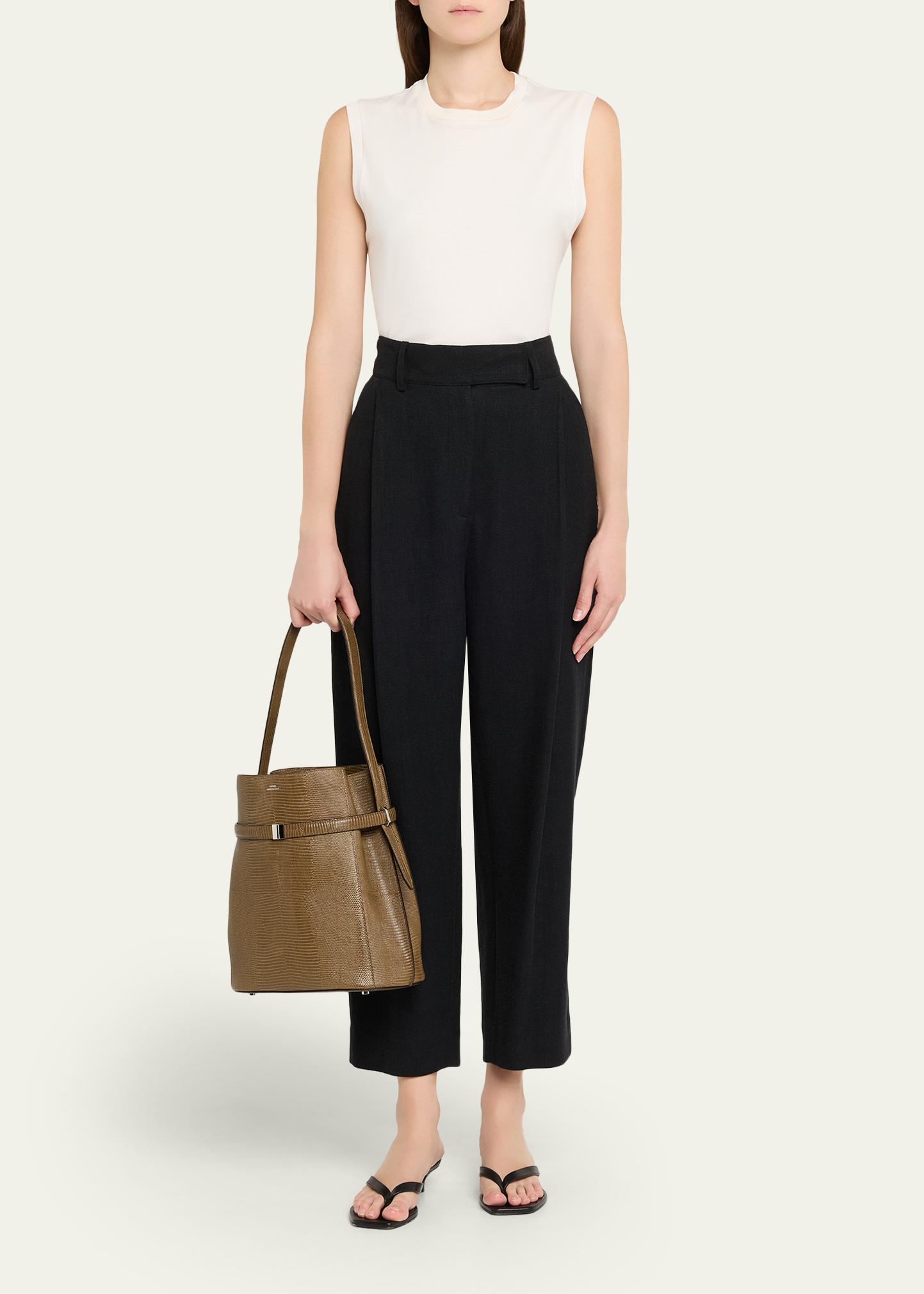 Toteme Belted Lizard-Embossed Leather Bucket Bag - Bergdorf Goodman