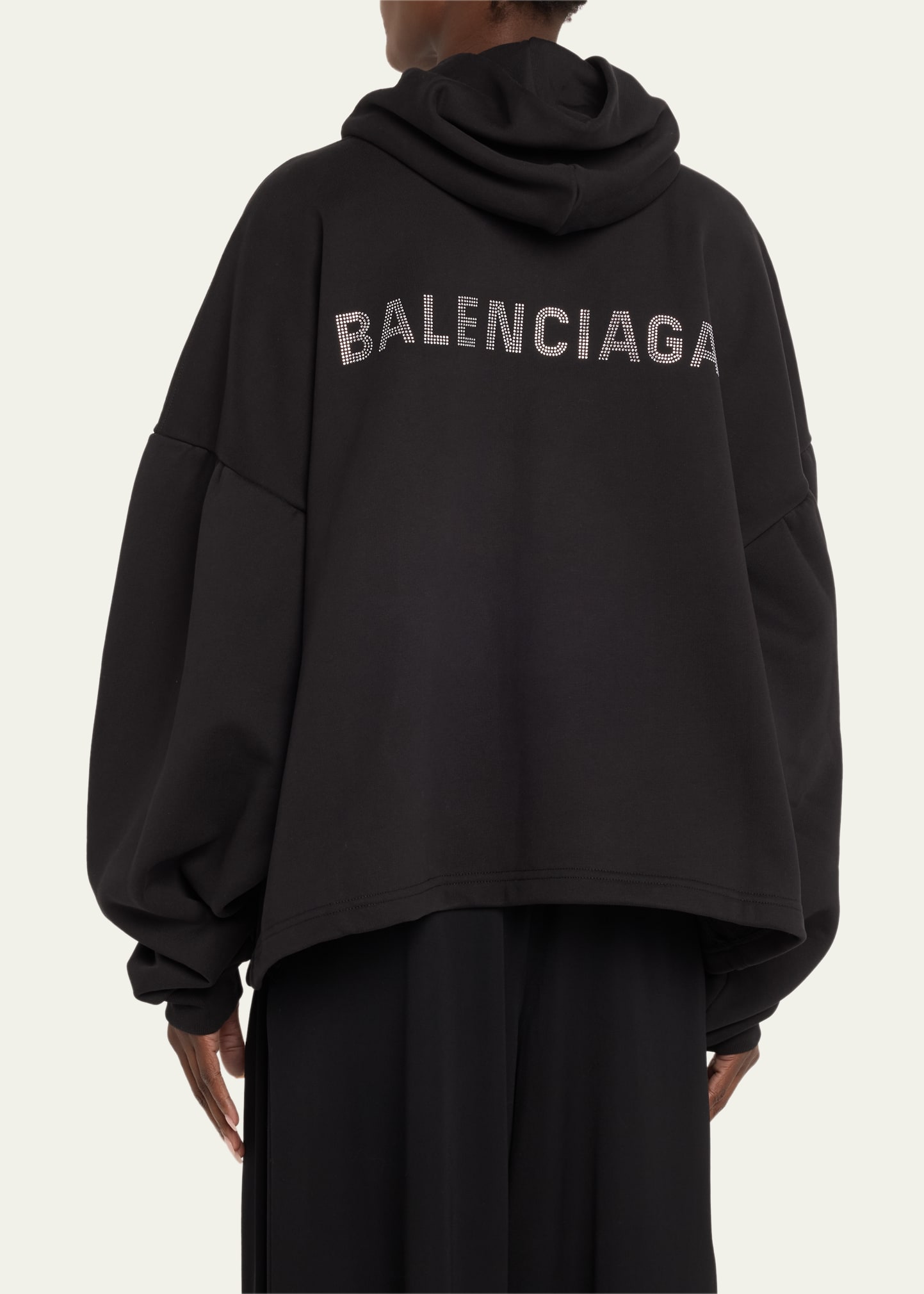 Balenciaga Logo Embellished Cropped Hoodie - Bergdorf Goodman