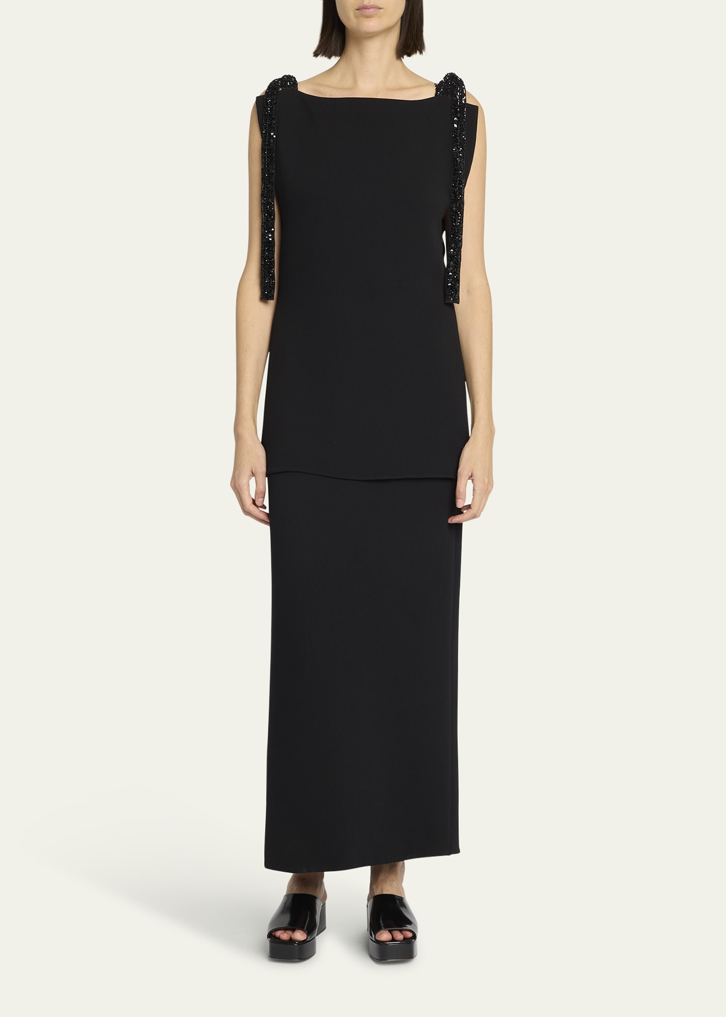 THE ROW Bozuni Sequined Ribbon Structured Silk Top