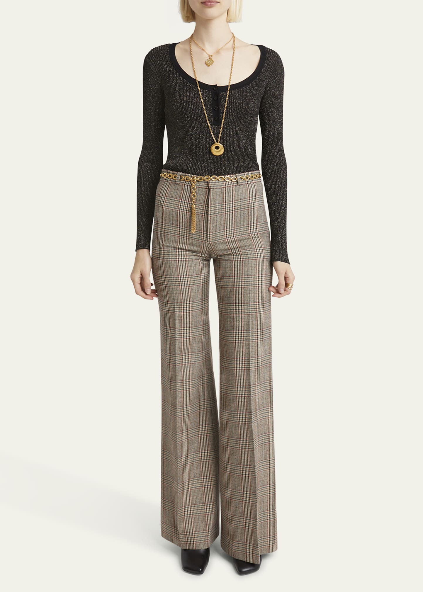 VIP【送料関税込】CHLOE WOOL KNITTED TROUSERS Khloey Knitted Pants Set