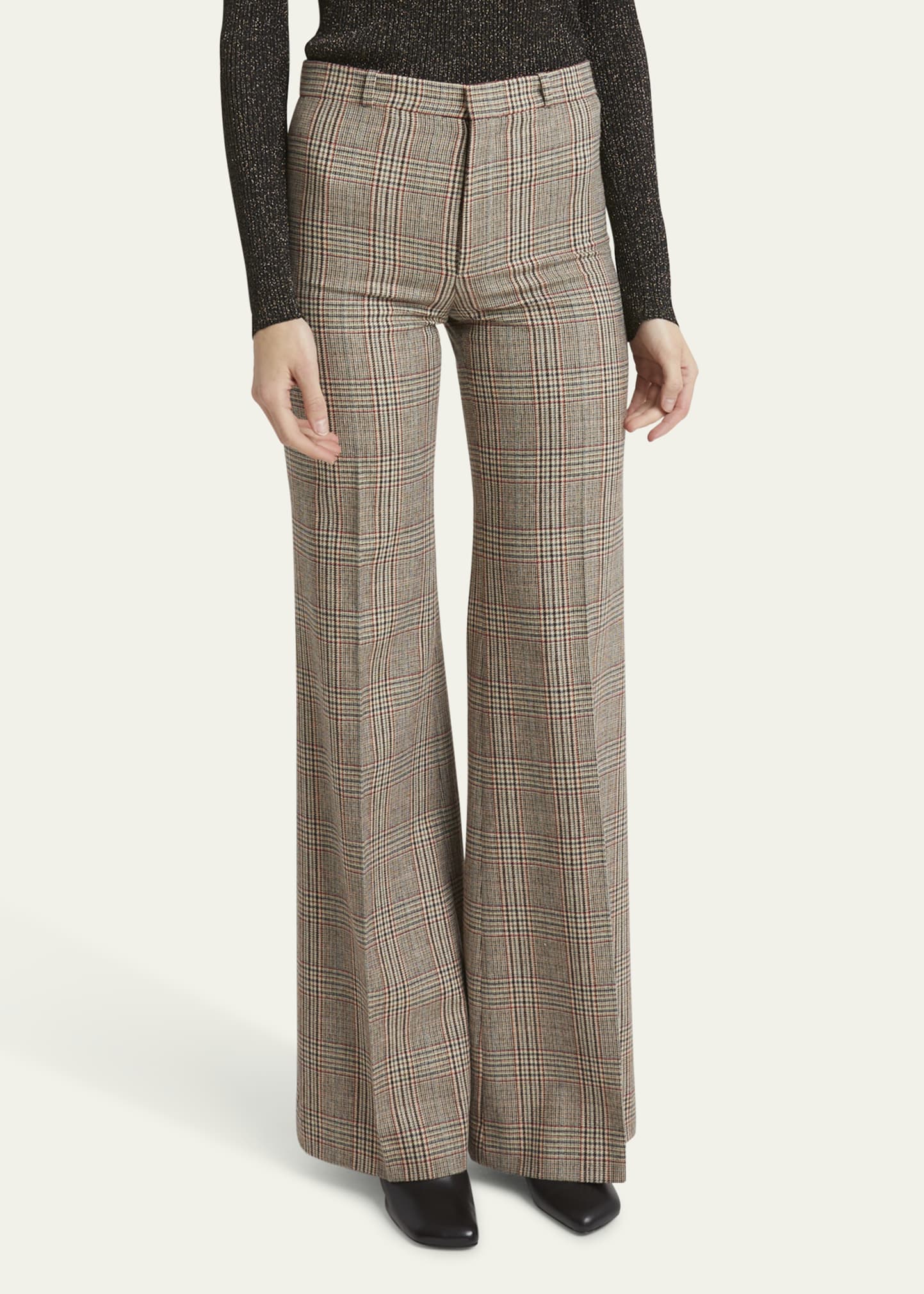 VIP【送料関税込】CHLOE WOOL KNITTED TROUSERS High-rise wool-blend pants in black - Chloe | Mytheresa