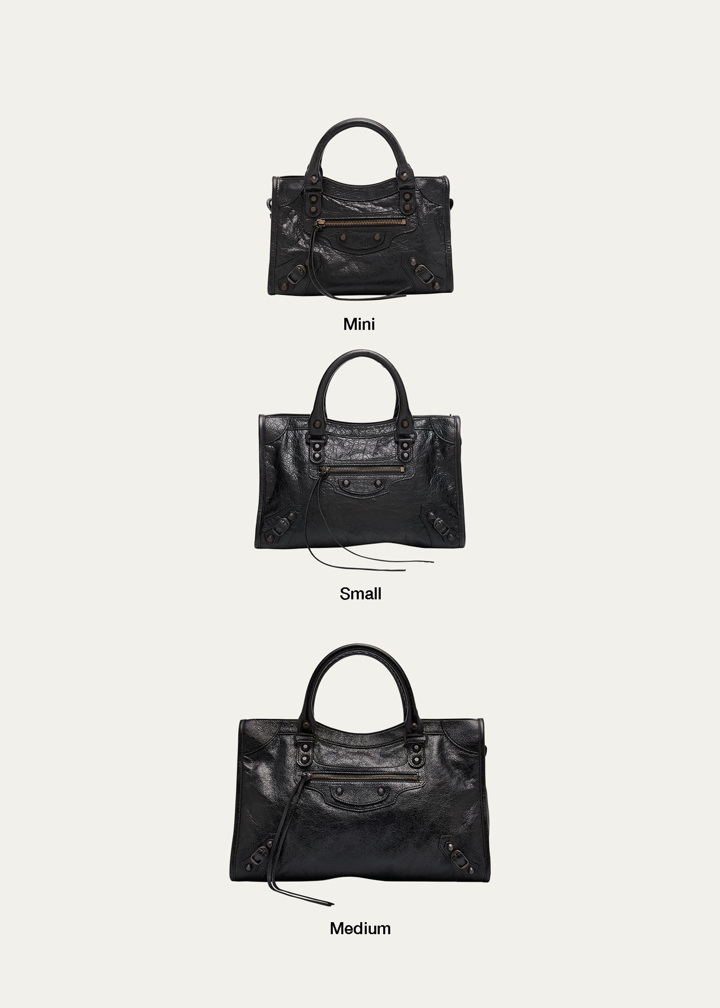 BALENCIAGA シティ Balenciaga Le City Medium Crinkled Leather Top-Handle Bag