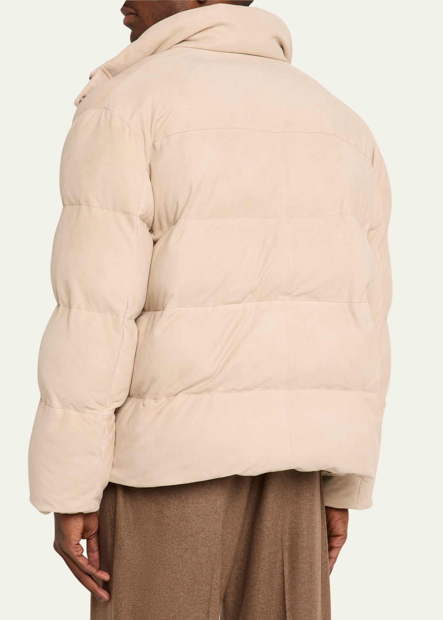 Loro Piana Men's Flavio Suede Full-Zip Puffer Jacket - Bergdorf