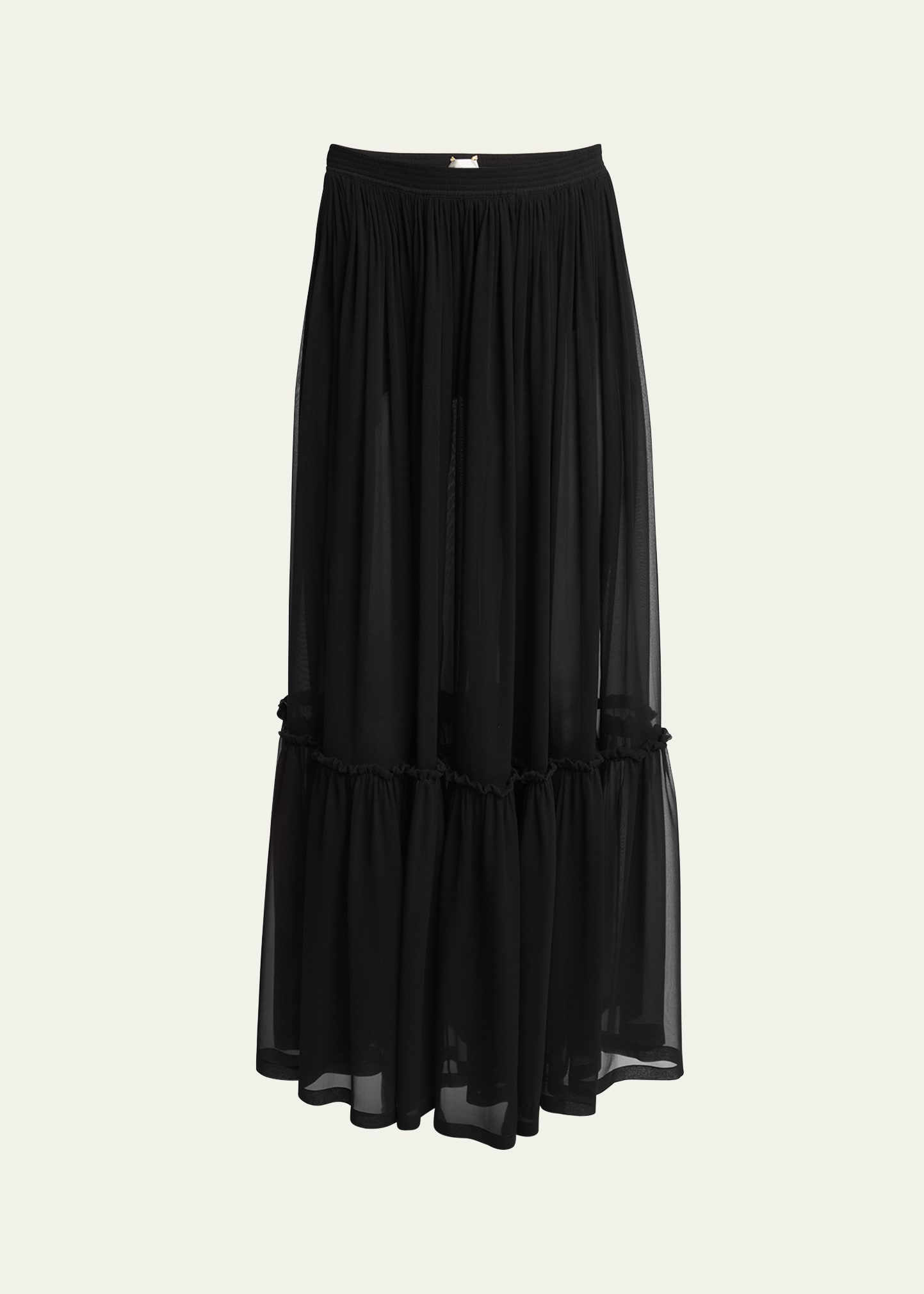 Saint Laurent Tiered Sheer Maxi Skirt - Bergdorf Goodman