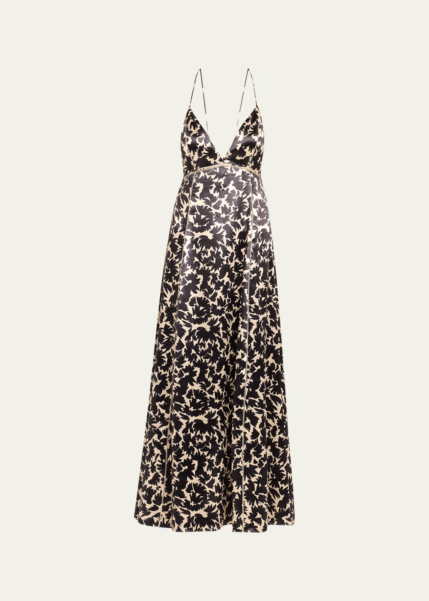 evie floral satin midi dress