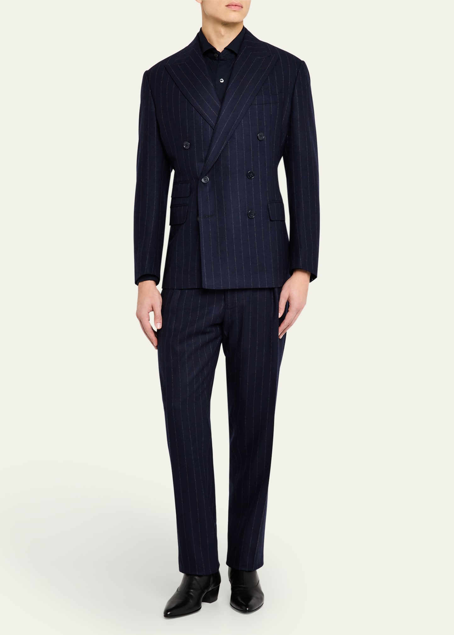 Ralph Lauren Purple Label Men's Kent Double-Breasted Flannel Suit