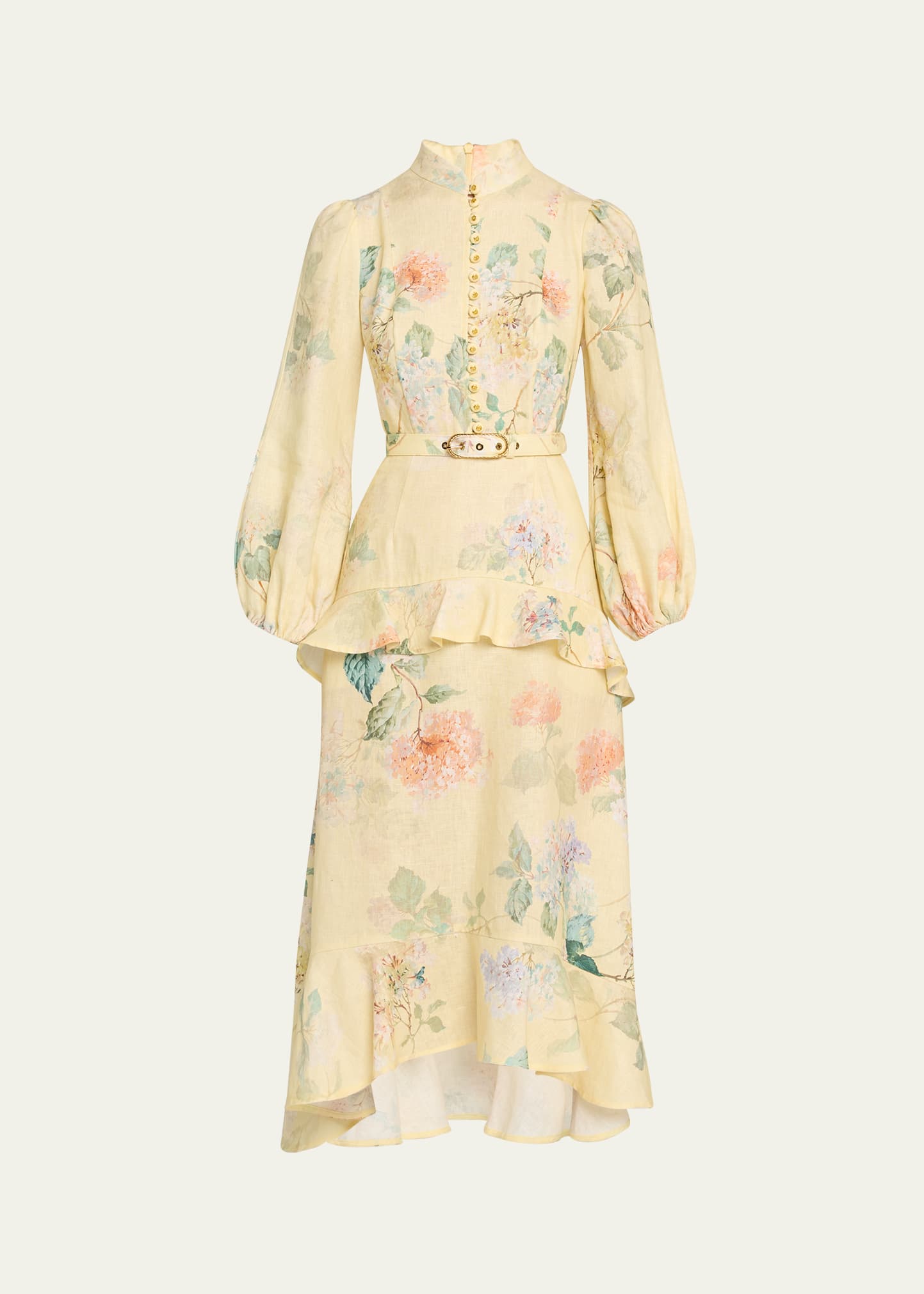 Zimmermann Illuminate Peplum Midi Dress - Bergdorf Goodman