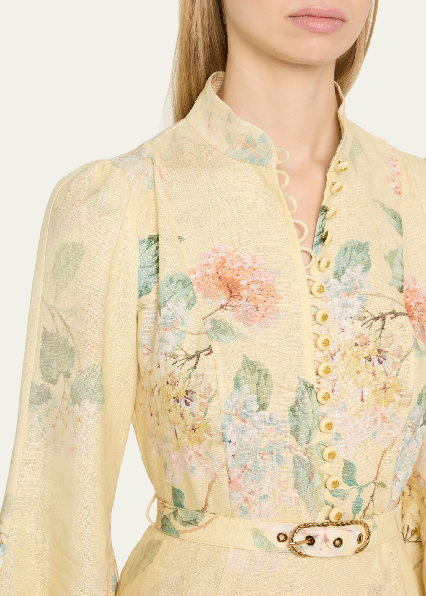 zimmermann illuminate peplum mini dress NWOT $1,150 Zimmermann Illuminate Peplum Linen Midi Dress Lemon Hydrangea  AU0 XS