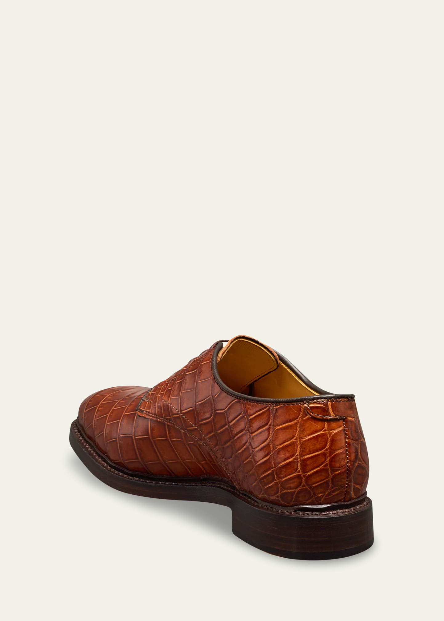 Allen Edmonds Reserve Men's Maxwell Crocodile Leather Derby Shoes, Chili, Men's, 10D, Formal & Dress Shoes Derby Shoes