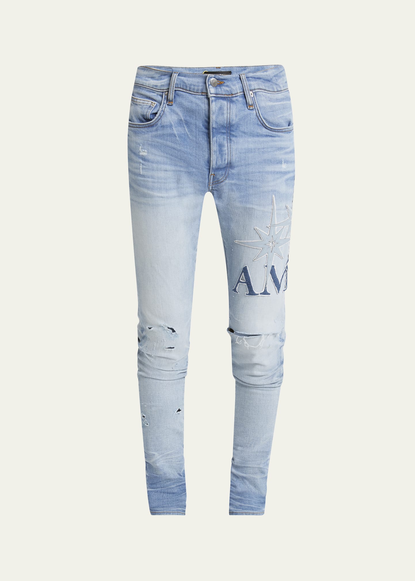 Men's Starburst Applique Skinny Jeans