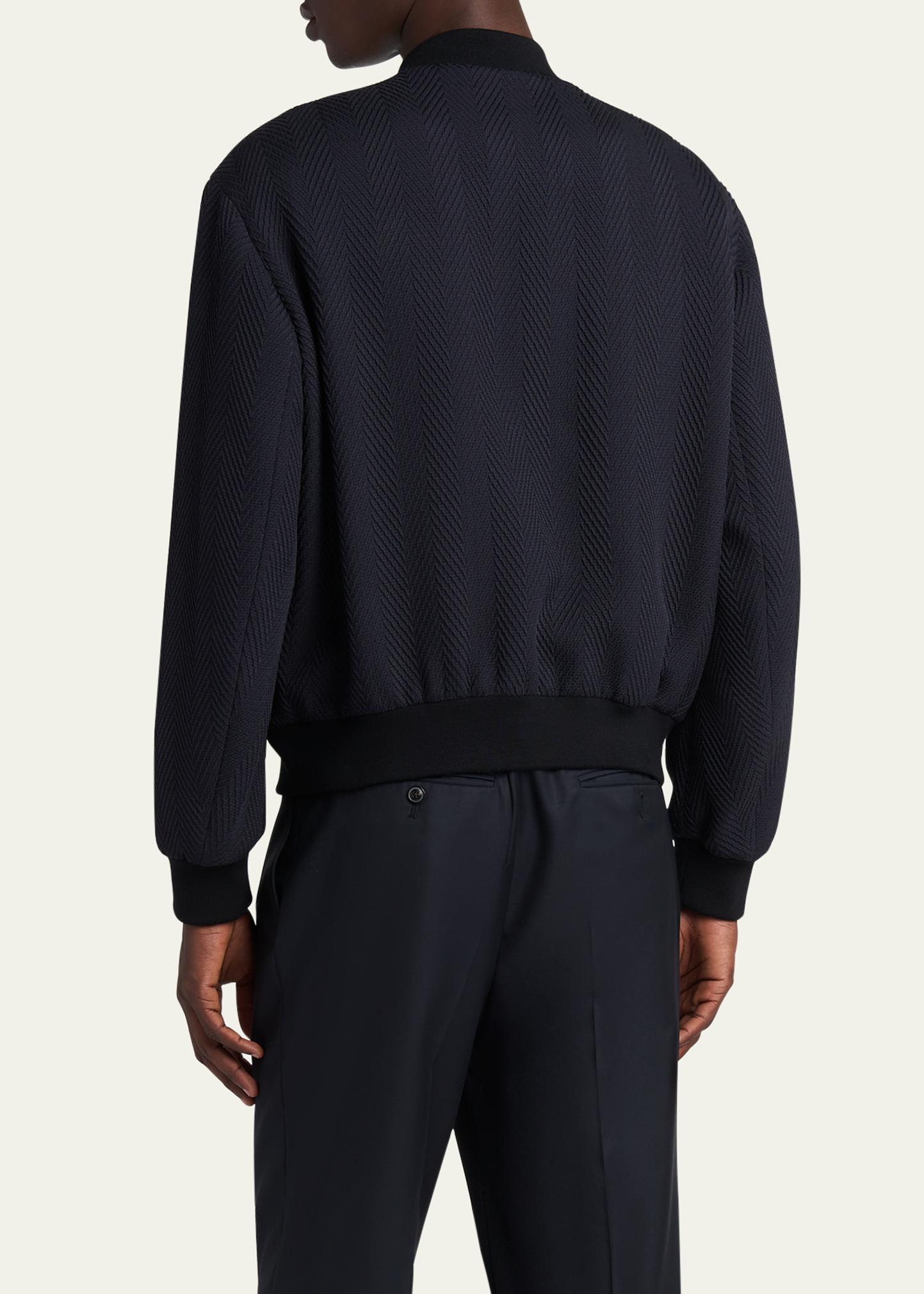 Giorgio Armani Men's Raised Chevron Bomber Jacket - Bergdorf Goodman