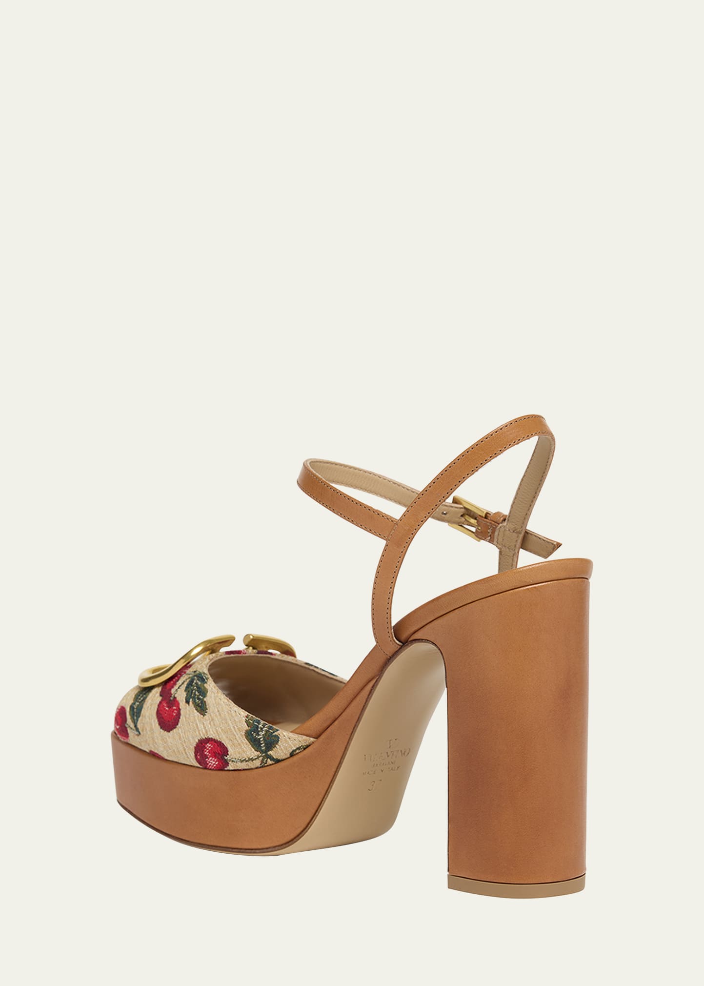 Valentino Garavani VLogo Cherry Ankle-Strap Platform Sandals