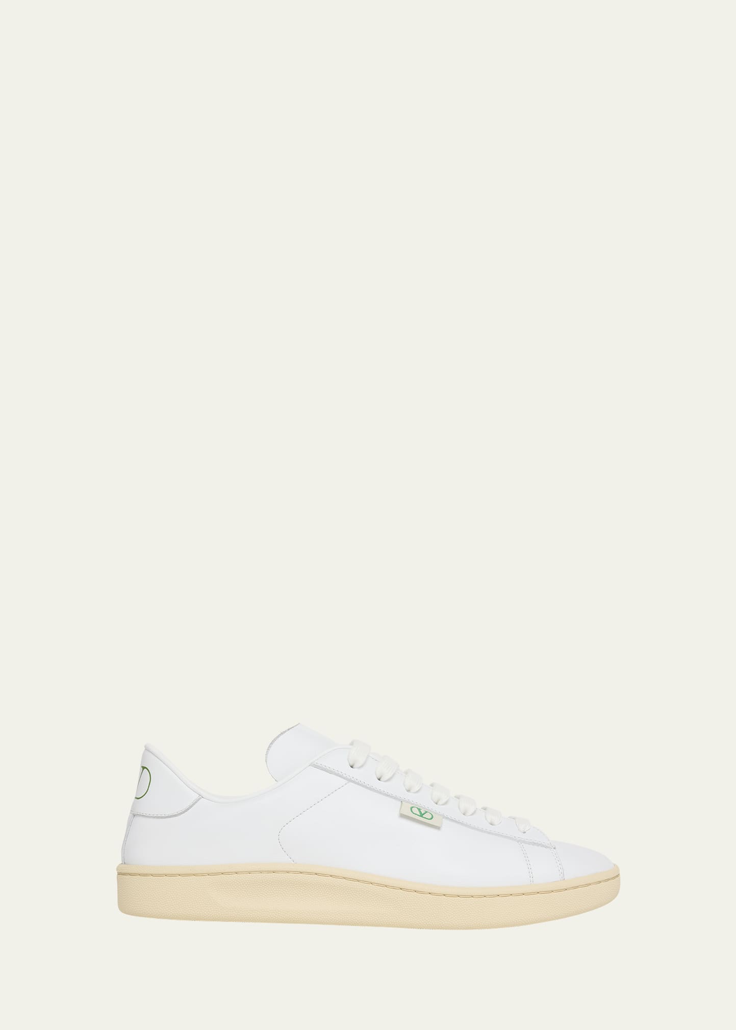 Men's Royco V Logo Calfskin Low-Top Sneakers
