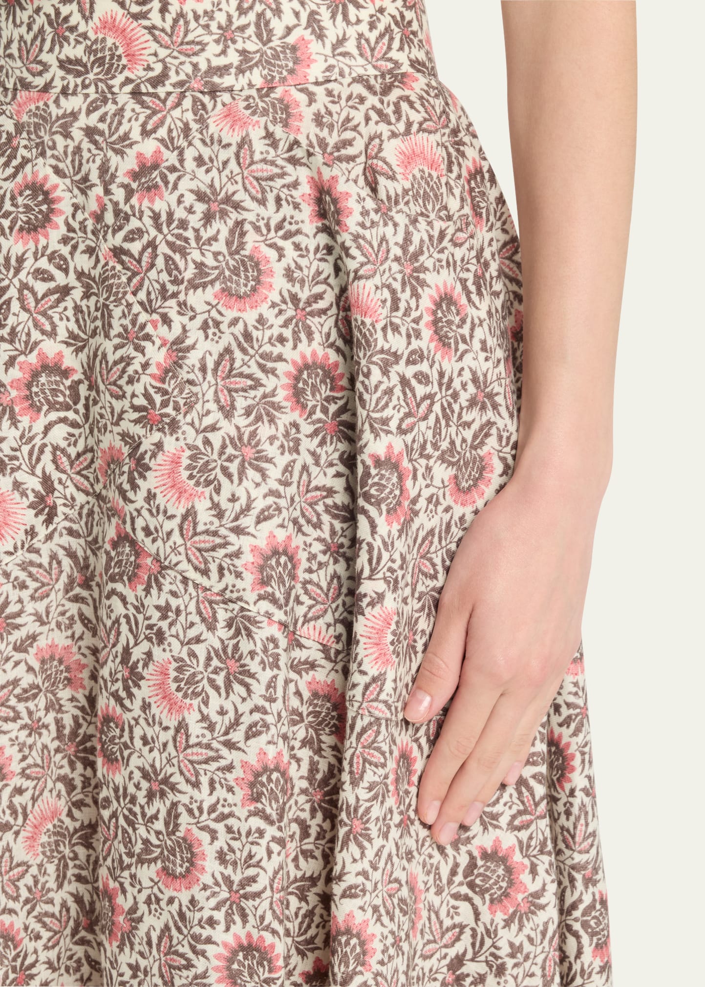 Loro Piana Jaya Floral-Print Linen Twill Midi Skirt - Bergdorf Goodman