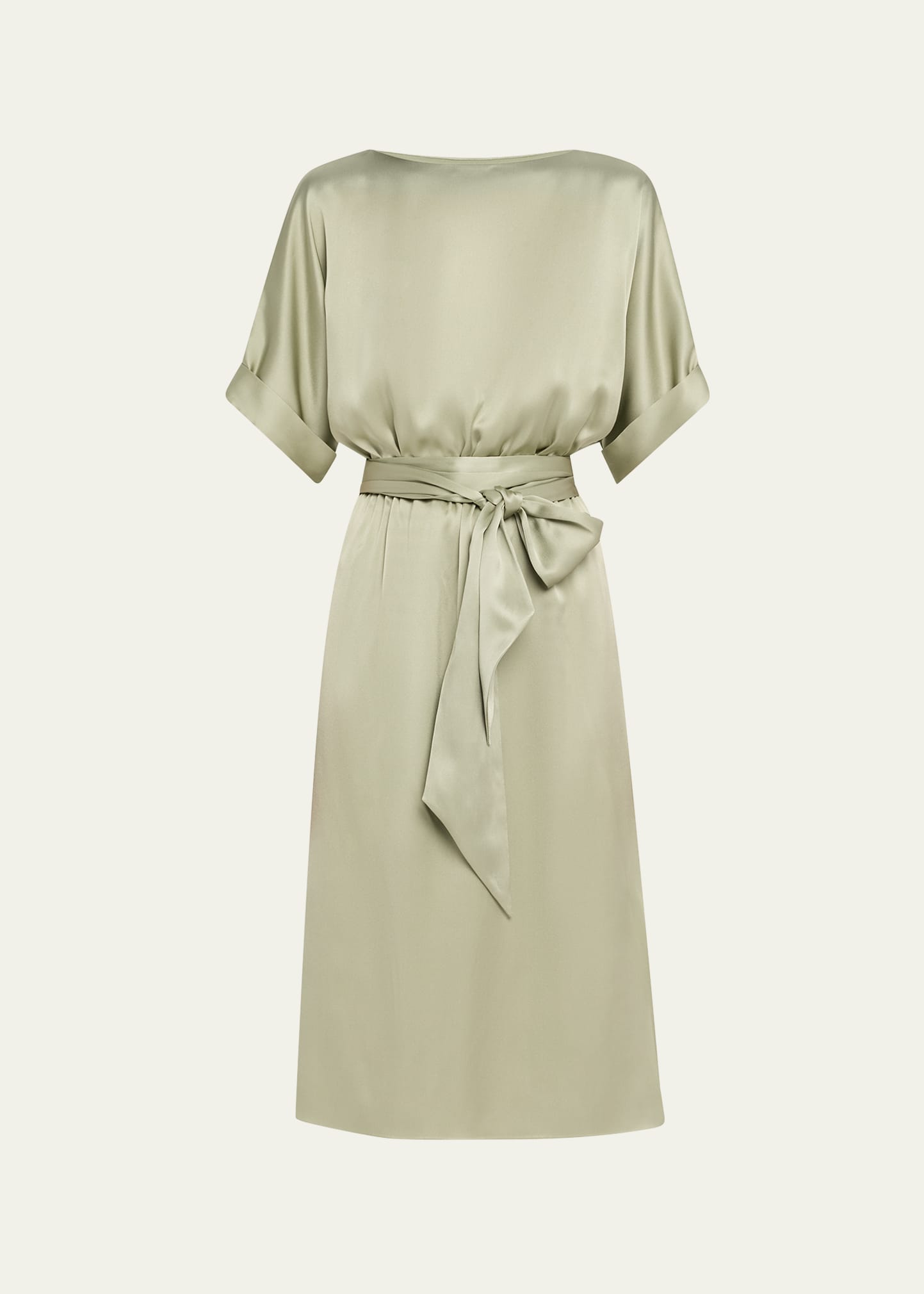 loro piana jacaline draped silk crepe de chine maxi dress Belted silk-crepe maxi dress - light green