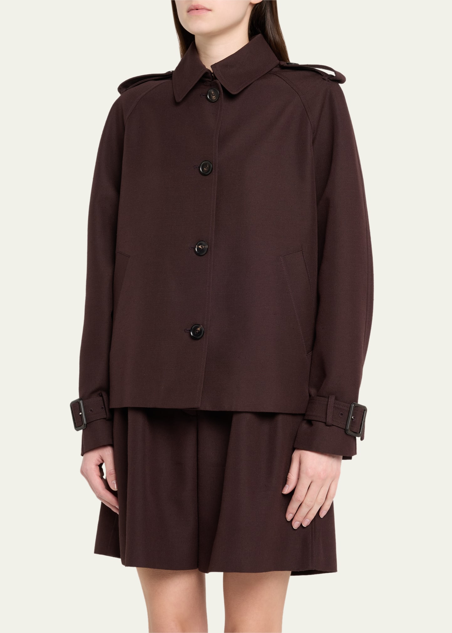 Loro Piana Dave Button Down Wool Silk Short Jacket - Bergdorf Goodman