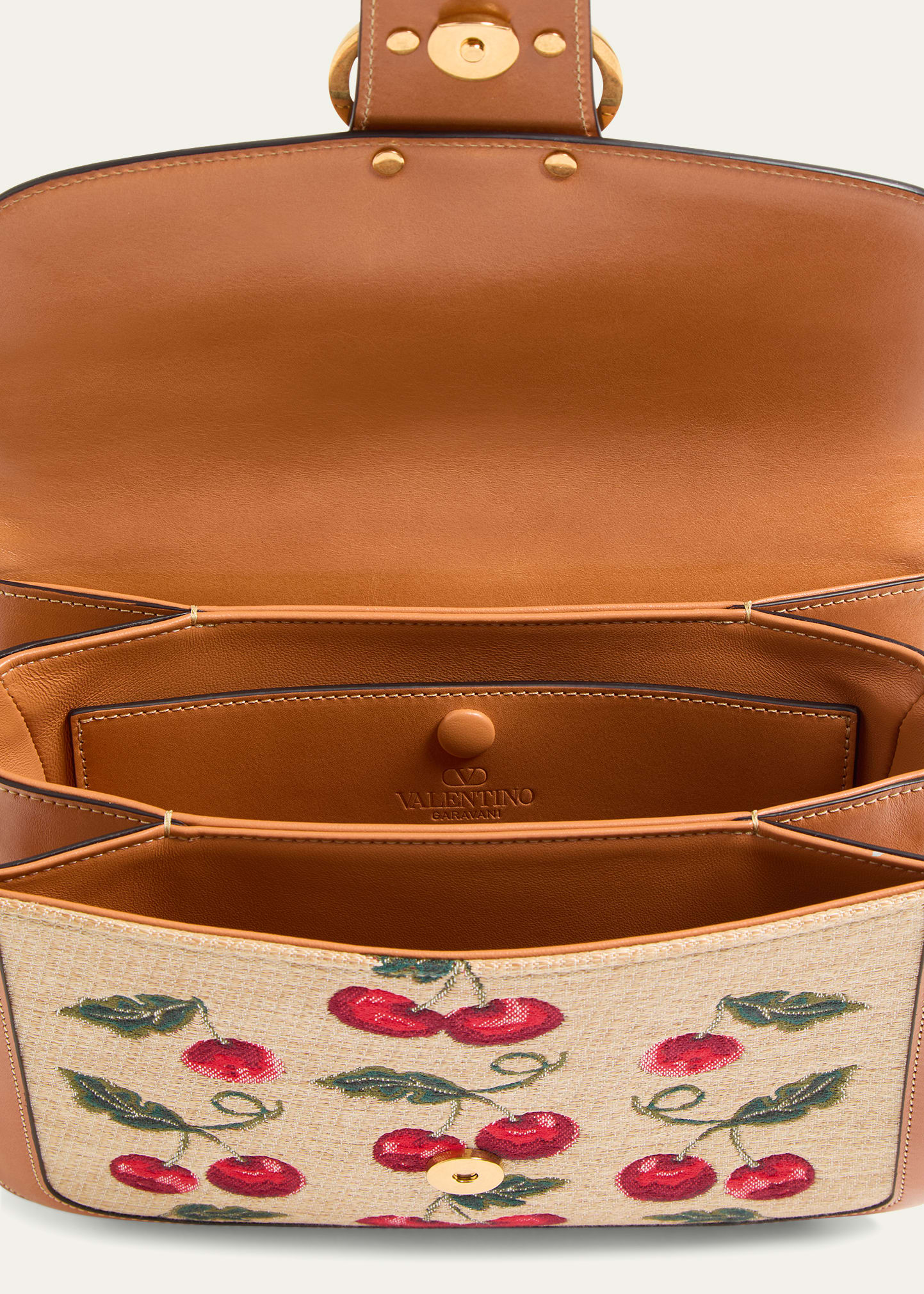 Valentino Garavani 9 to 5 Cherries Jacquard Saddle Crossbody Bag