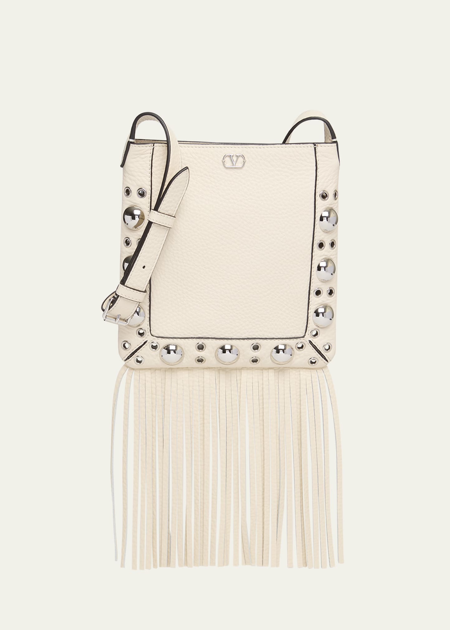 Valentino Garavani Nellcote Small Fringe Studded Leather