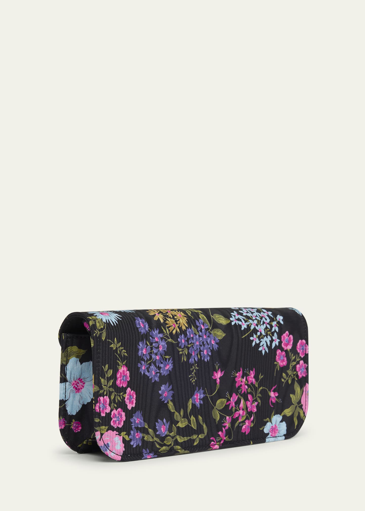 Valentino Garavani Loco VLOGO Moire Floral Satin Clutch Bag