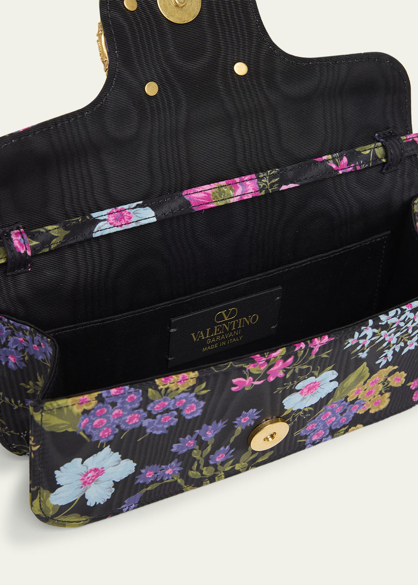 Valentino Garavani Loco VLOGO Moire Floral Satin Clutch Bag