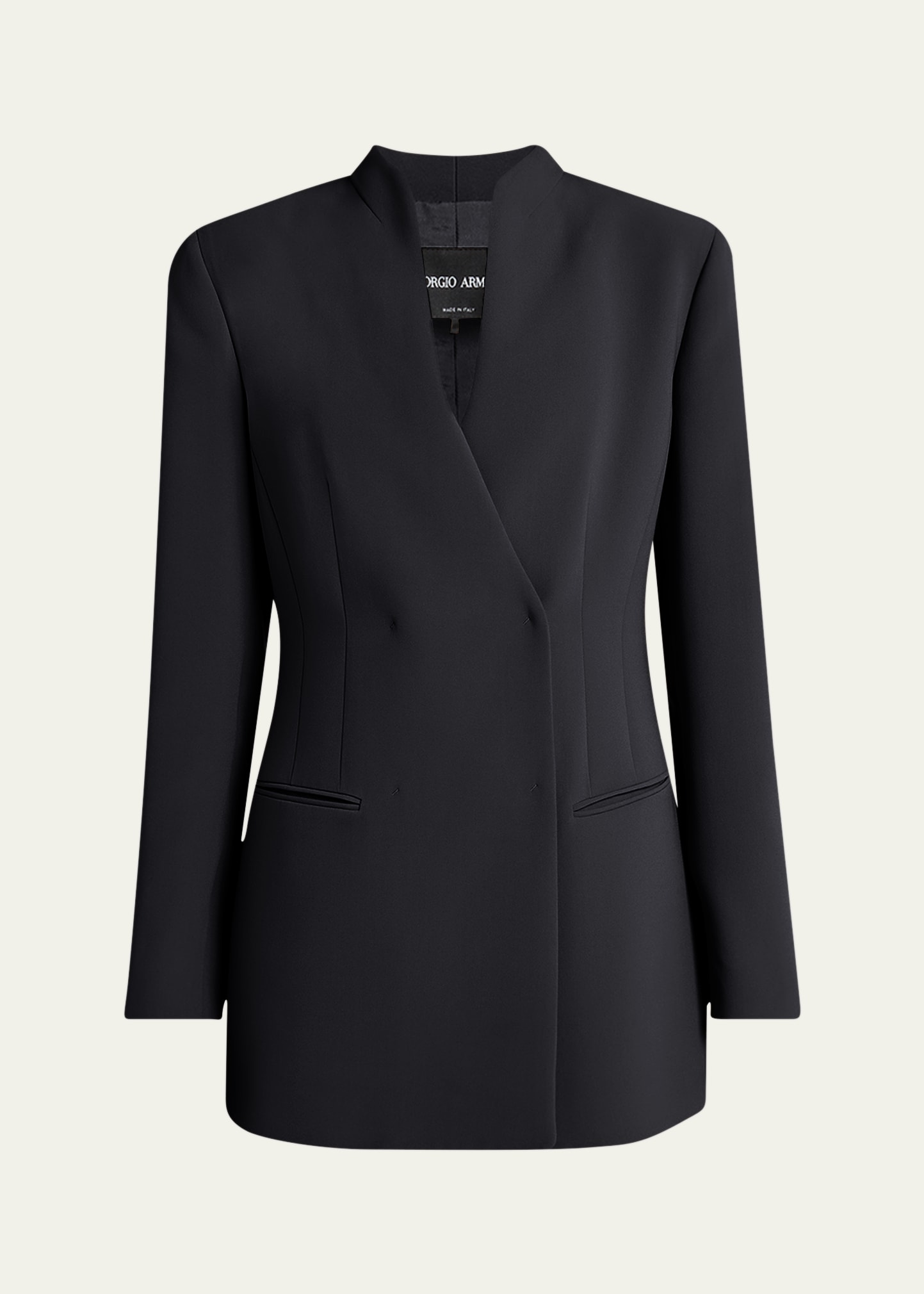ジャケット・アウター GIORGIO ARMANI 80's SILK TAILORED JACKET Vtg 80s Does 40s GIORGIO ARMANI Silk Black Womens Evening