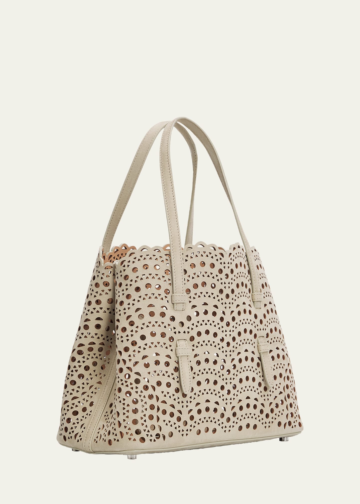 ALAIA Mina 25 Tote Bag in Perforated Nubuck Leather - Bergdorf Goodman