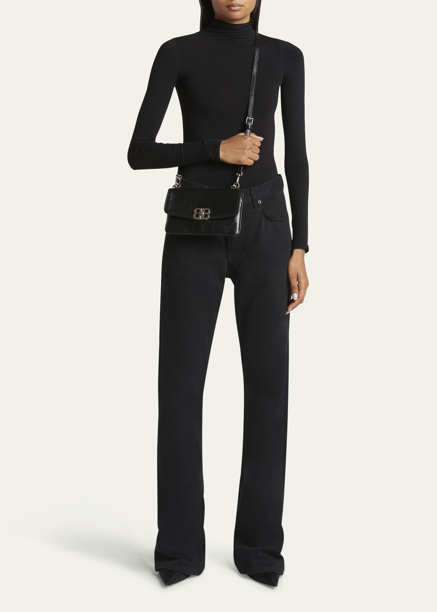 Balenciaga BB Soft Leather Phone Wallet on Chain - Bergdorf